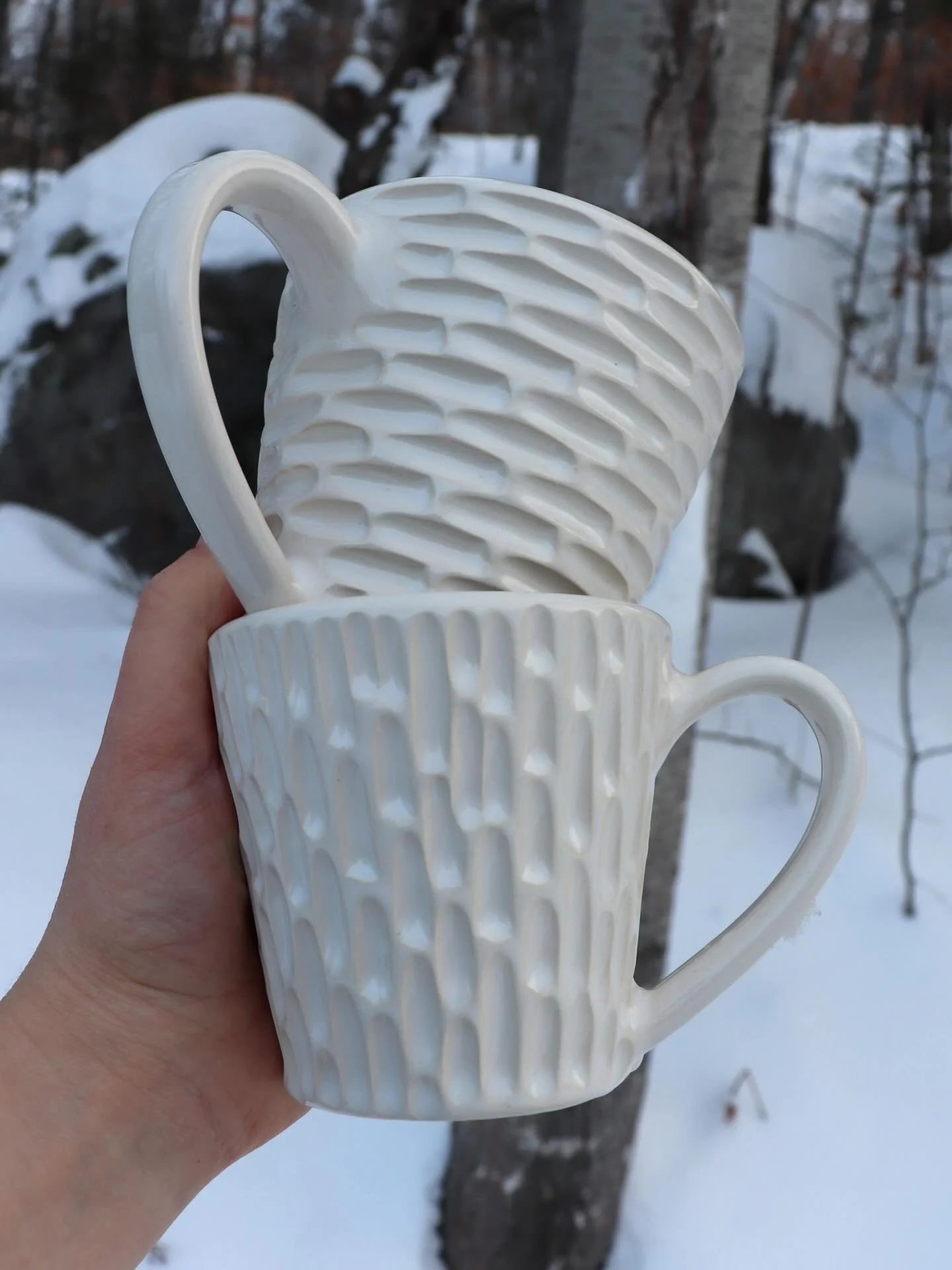 Fluted mugs looking like tree bark🌲