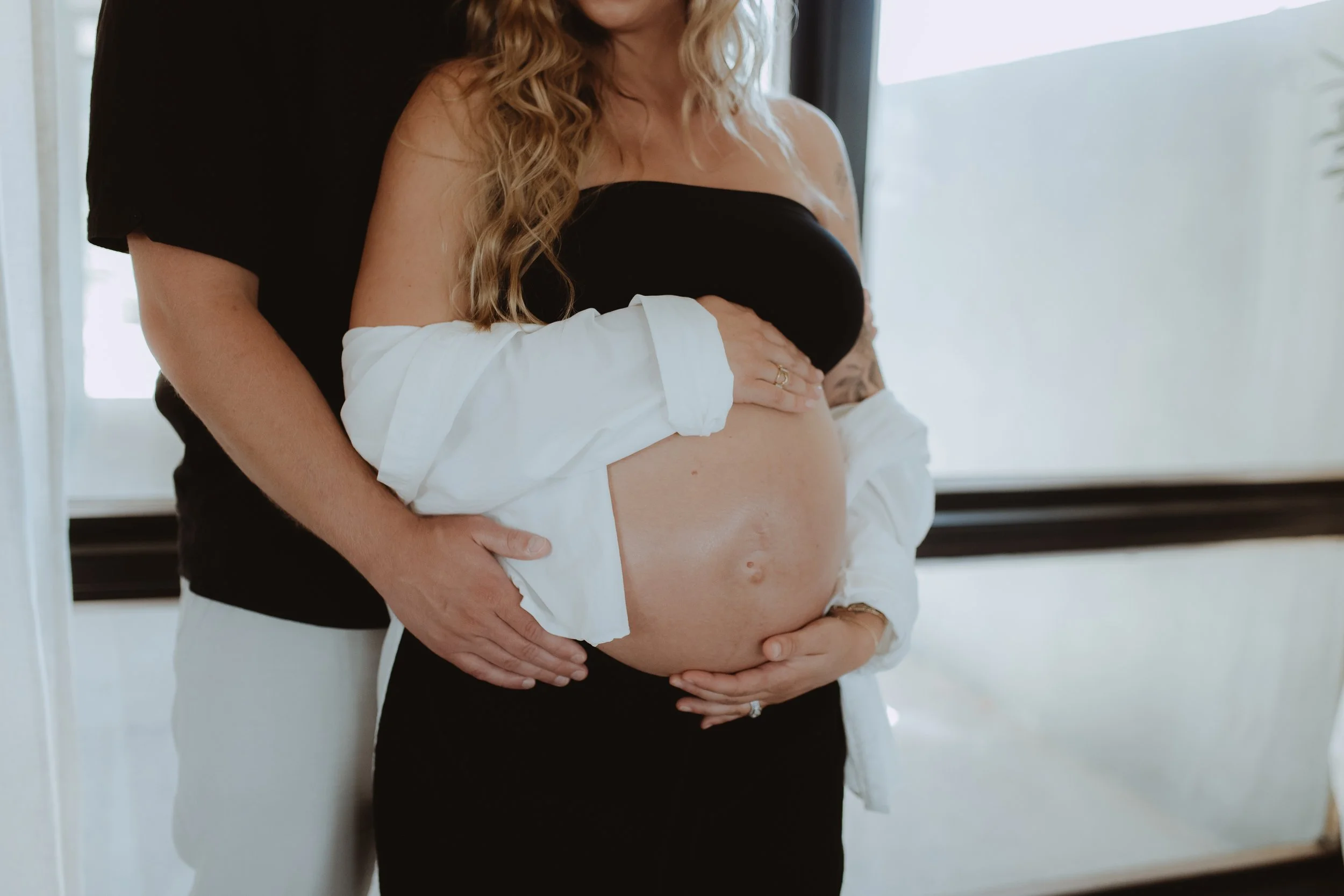 close up studio maternity session