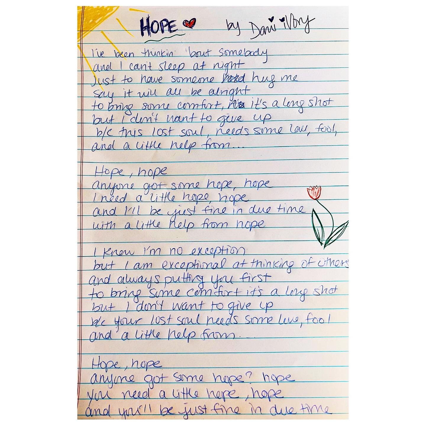 HOPE has been yours for a week now 🕊️
Writing this one reminded me how much power a little #hope &mdash; and a good bridge (I&rsquo;m totally a #bridge writer) &mdash; can hold 💛

Please, tell me your favorite lyric in the comments 💭 I wanna know 