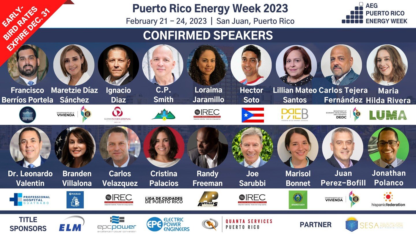 🎉✨💡We're thrilled to have Maria Hilda Rivera, Director for Grid Modernization, Luma Energy, join us as a Speaker for #PuertoRicoEnergyWeek 2023! 29 DAYS LEFT to register at our special Early-Bird Rate! (Expires Dec. 31). Register via Linktr.ee in b