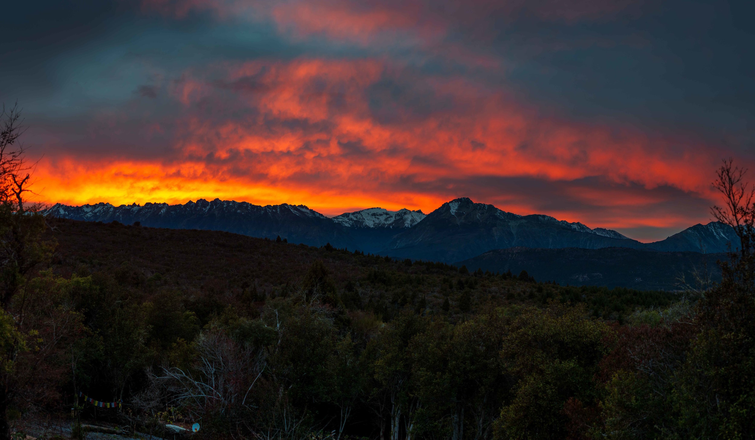 Not a bad view to wake up to. The view from the Brown's new home in Mallin Ahogado, El Bolsón, Rio Negro, Argentina.
