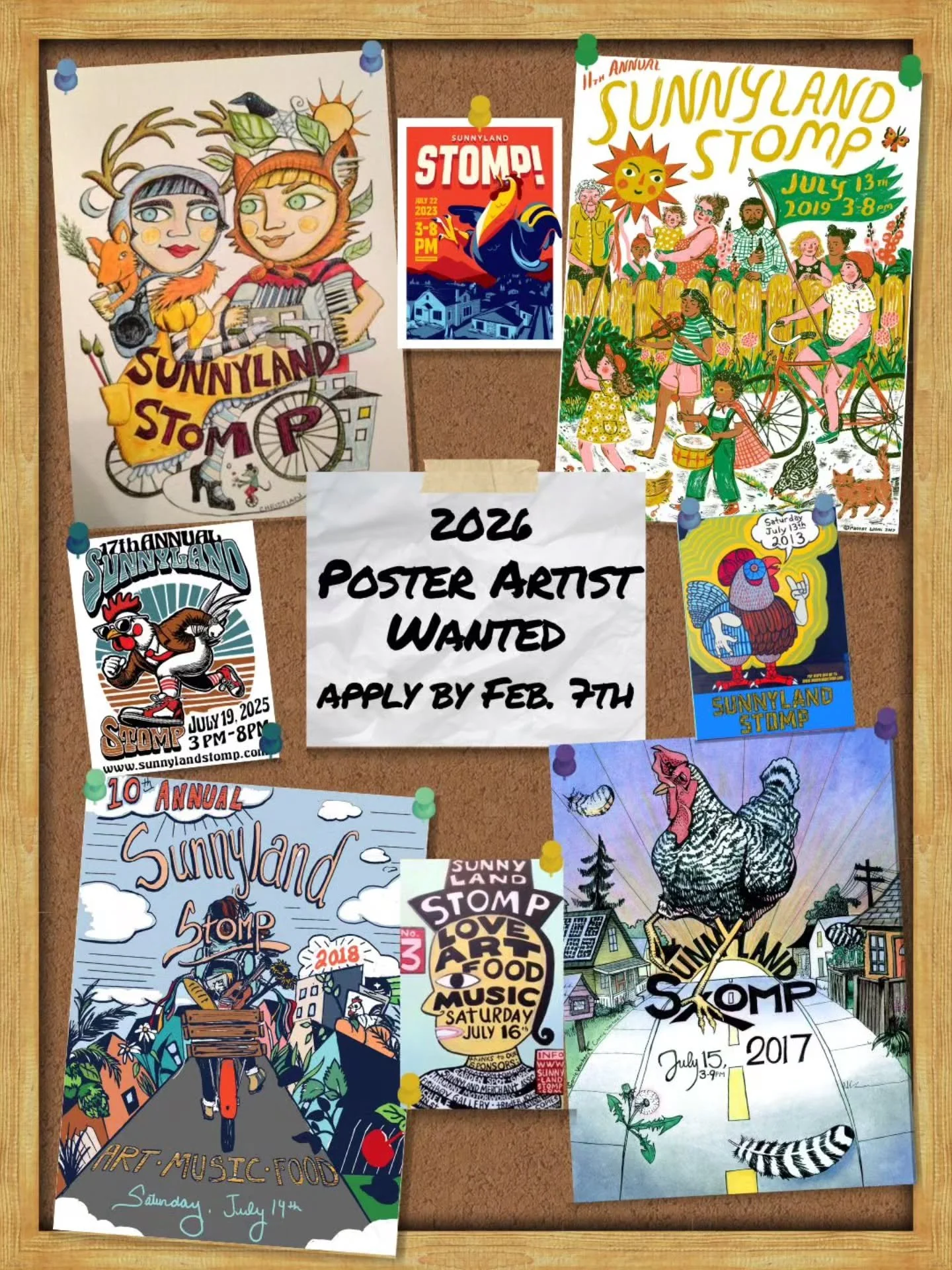 2026 is here ✨️ and we're gearing up for the 18th @sunnylandstomp! 🎉 We are searching for this year's poster artist and their unique interpretation of the spirit of the Stomp! 👩&zwj;🎨 Show us what the Stomp means to you and submit your poster draf