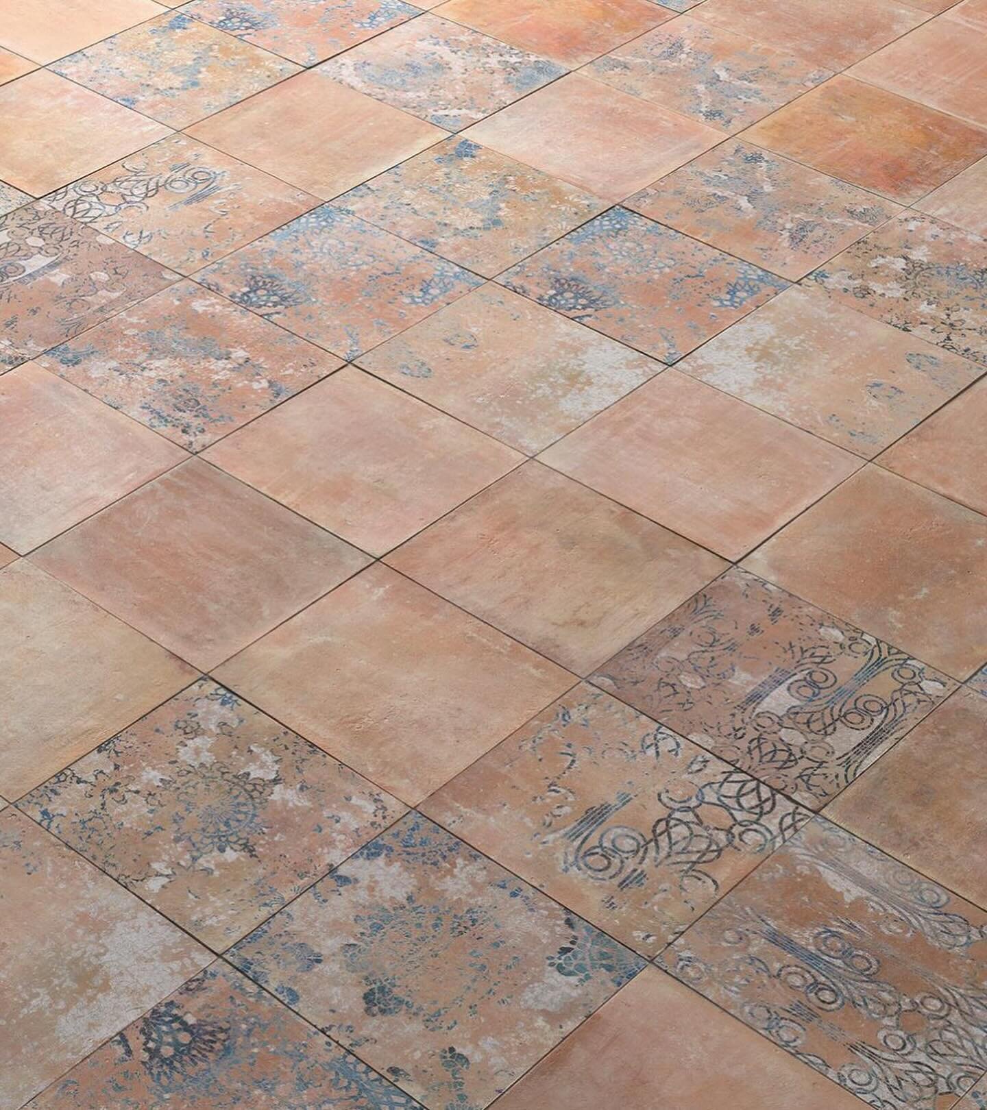 J U S T  A R R I V E D! Beautiful new 200x200 porcelain terracotta! Plain body tile and a beautiful Moroccan inspired decor to match! Sold separately! It is the most authentic one we have seen! #interiordesign #terracotta #tiles #morrocco