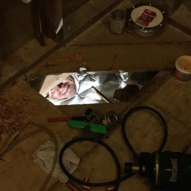 Oh, hey Moises! Just doing a little plumbing work at #Brushcreek this morning. #statementdesignbuild #remodel
