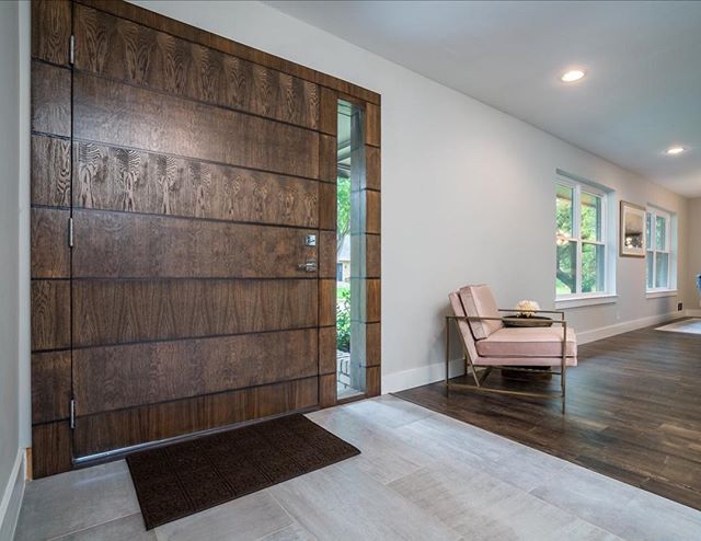 Still thinking about this beautiful 50" custom front door that was built onsite to replace old double front doors. #TBT #remodel #dallasrealestate #nofilterneeded