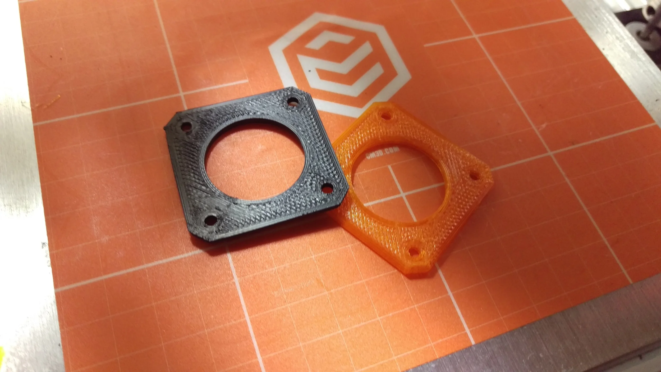 Black - ABS. Orange - PETG