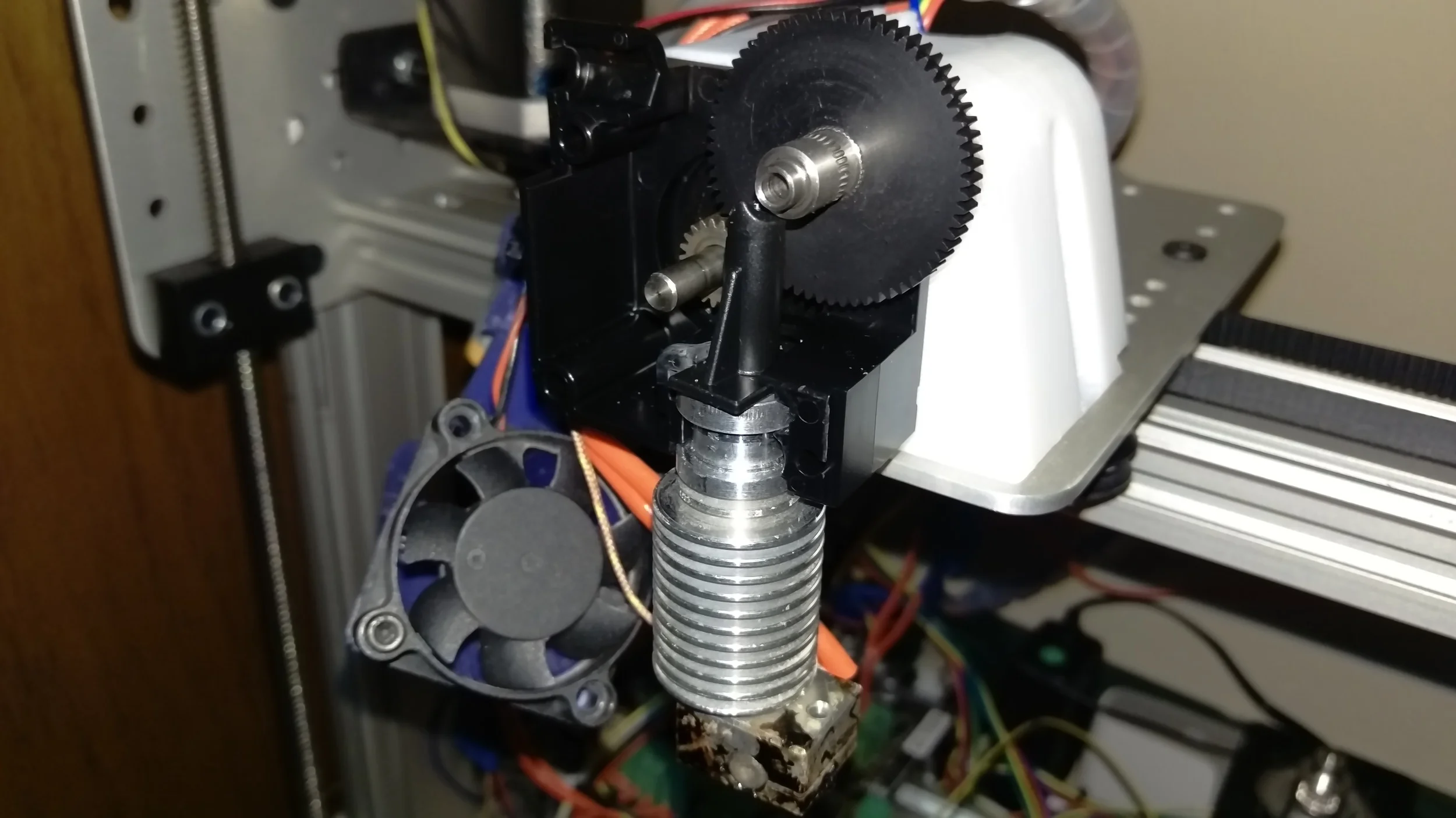 Patience helps while removing a stuck hot end.
