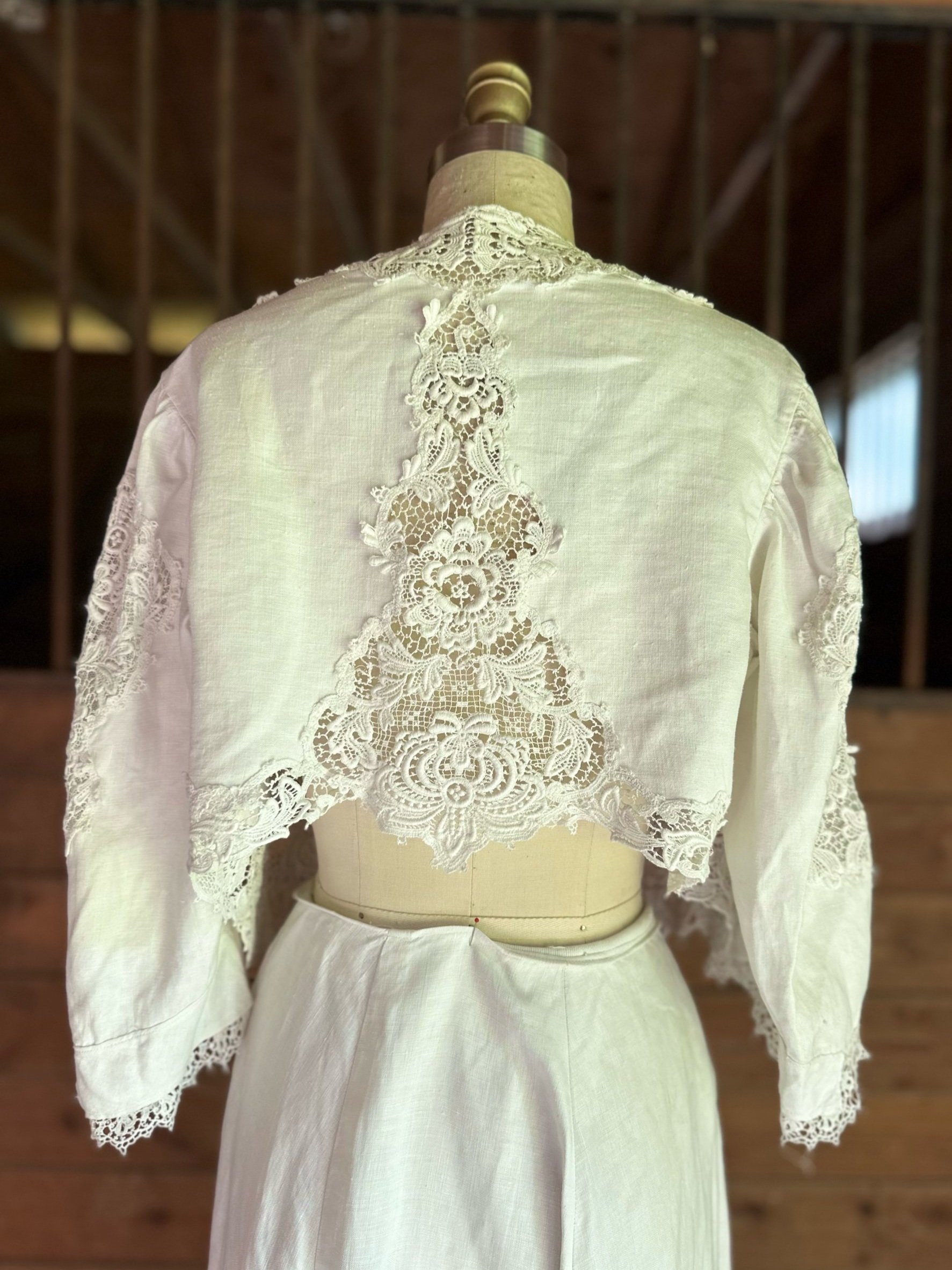 Edwardian Linen Two Piece Walking Skirt Set