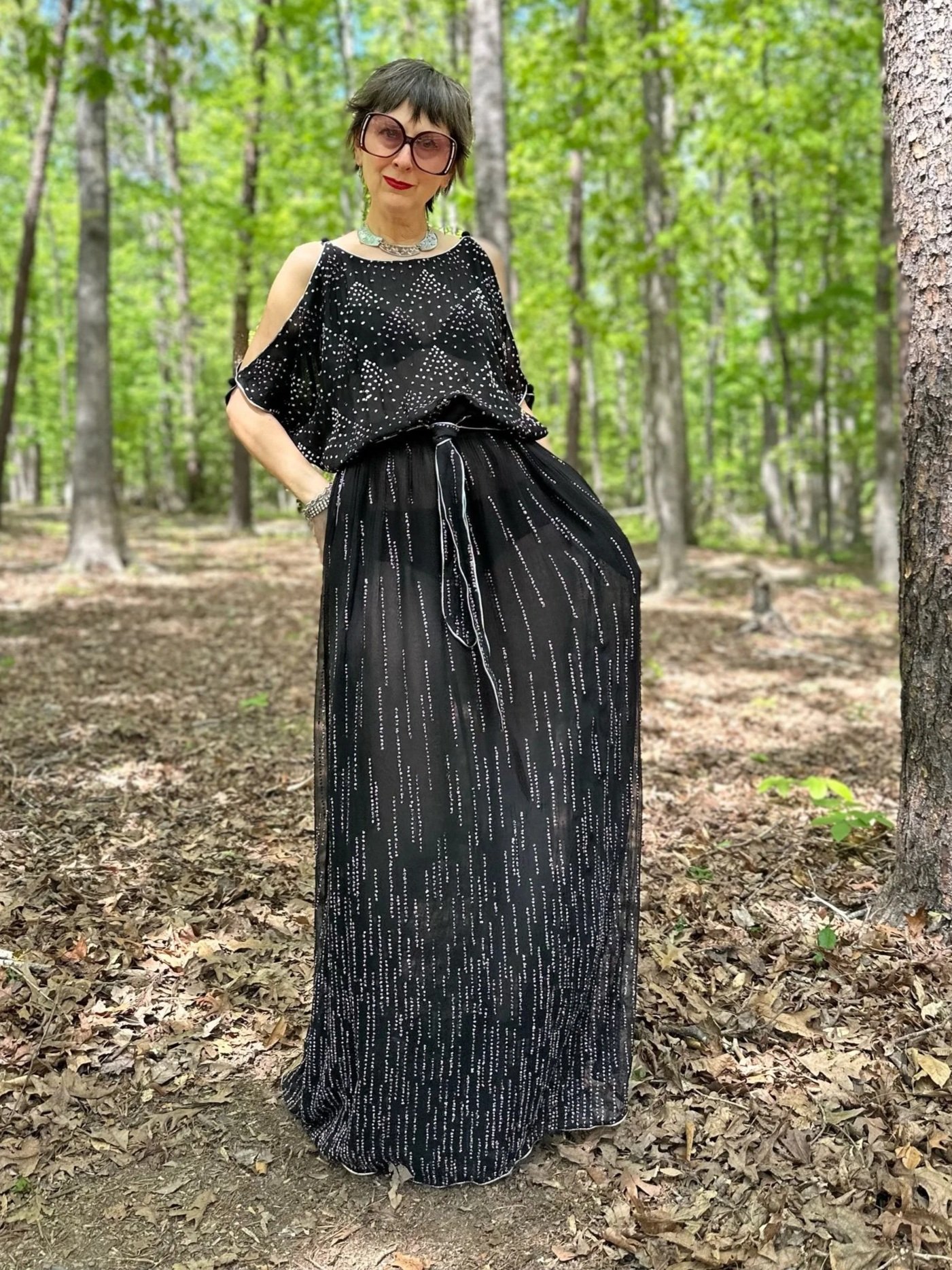70s Janice Wainwright at Forty Seven Poland Street Glitter Maxi