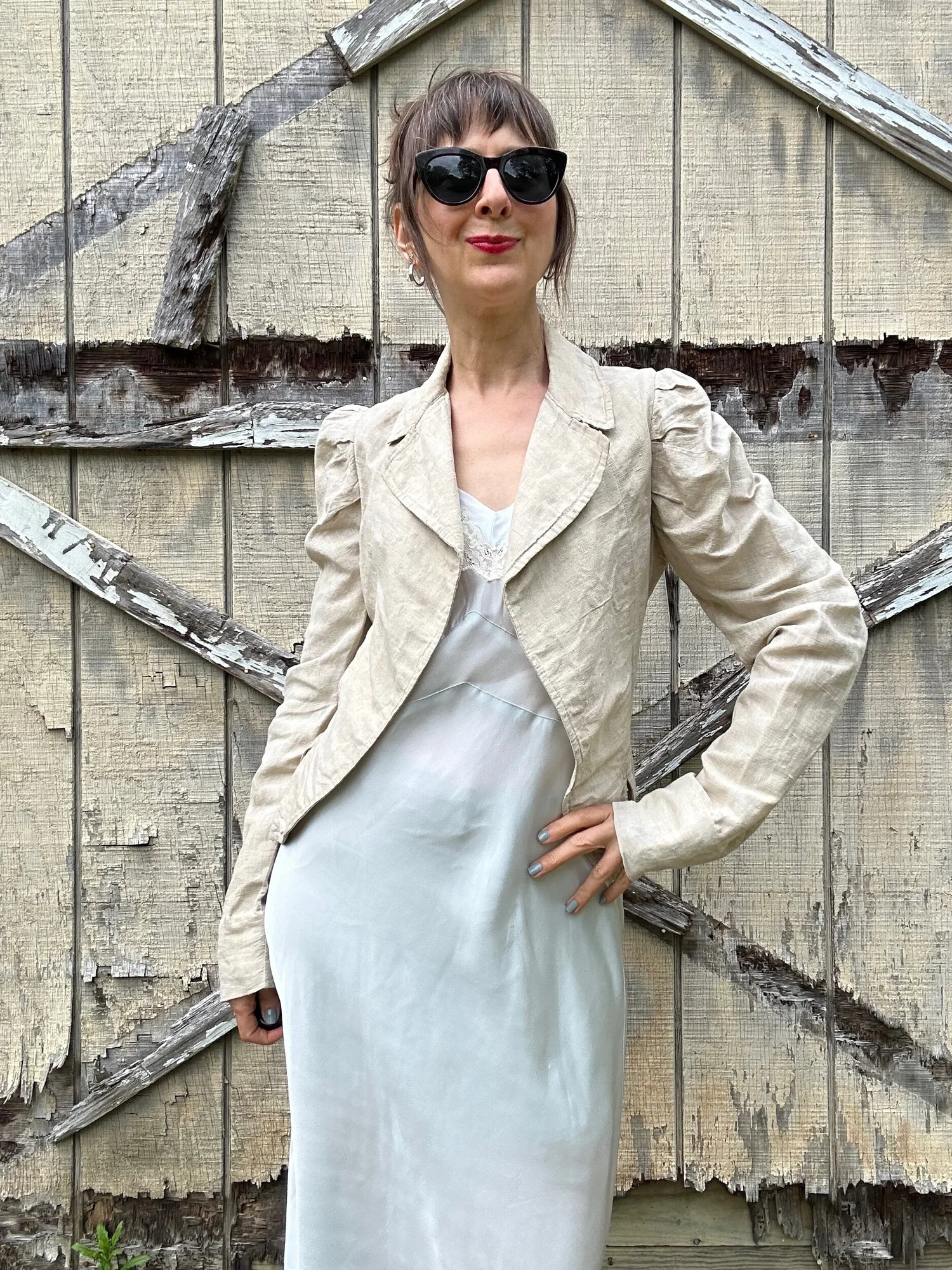 Early Edwardian Linen Cutaway Style Jacket — Noble Vintage Clothier