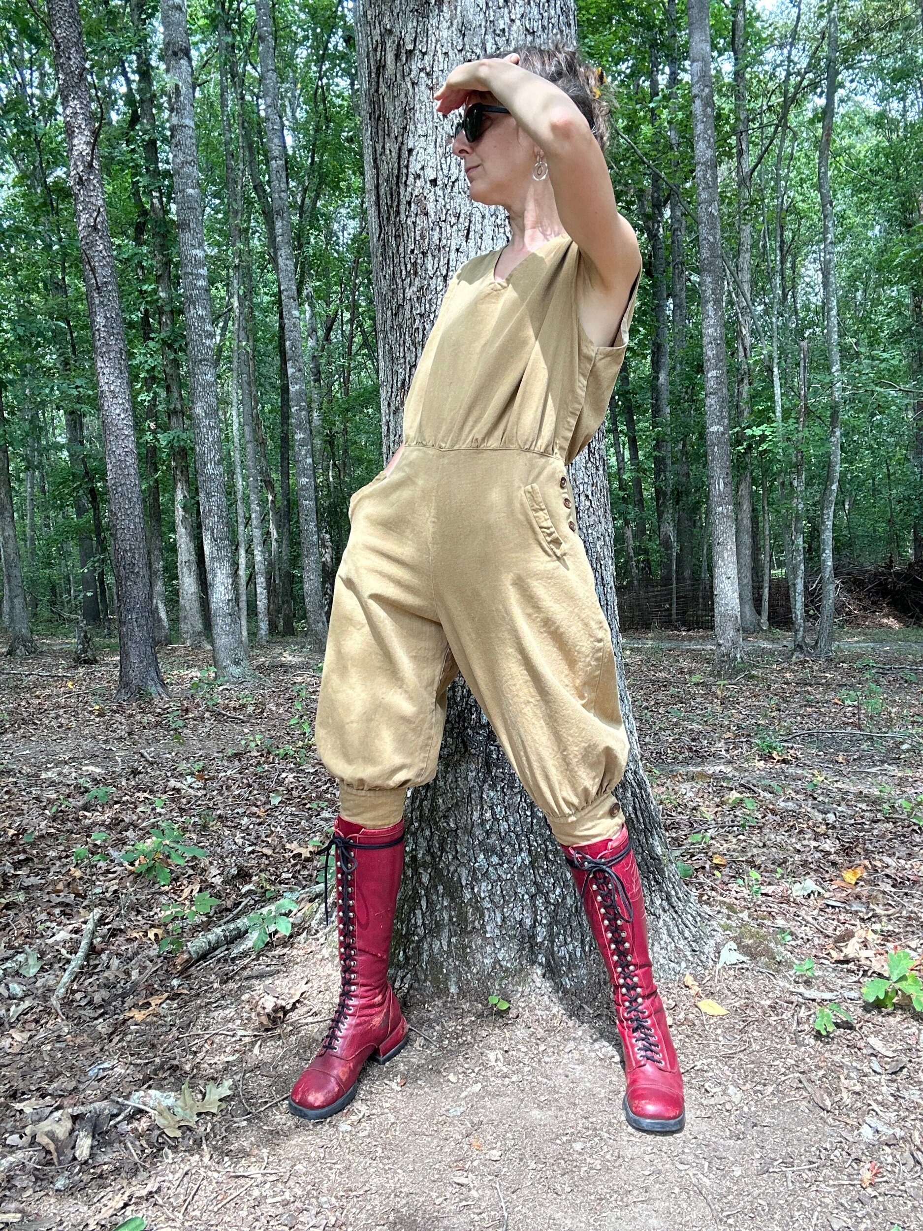 1920s Twill One Piece Knicker Jumpsuit