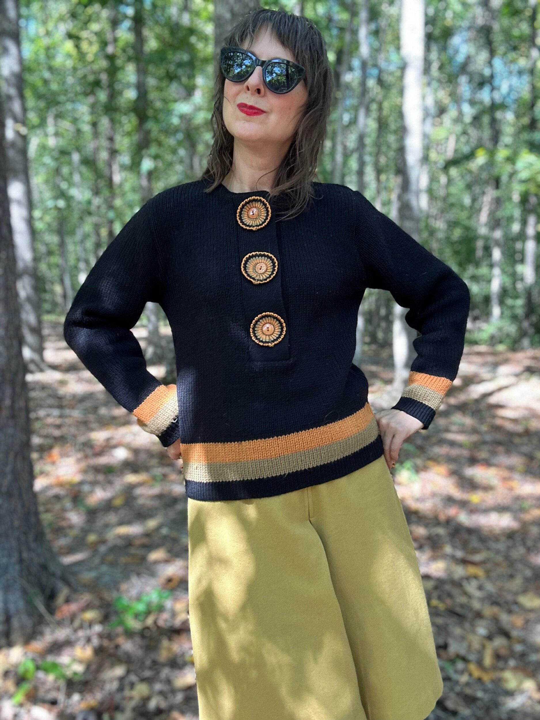 1960s Wool Sweater with Border Stripes