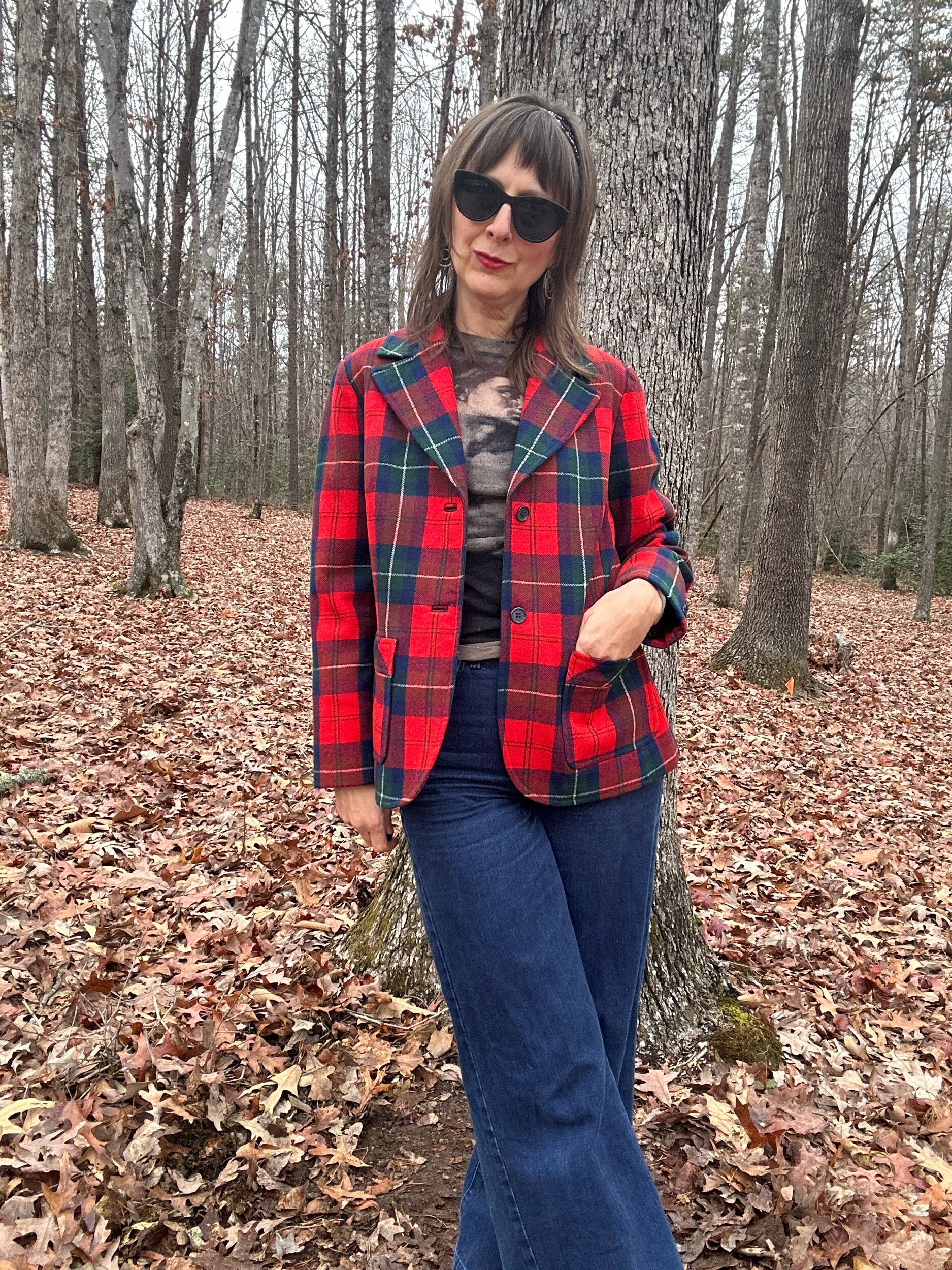1970s Pendleton Red Plaid Blazer