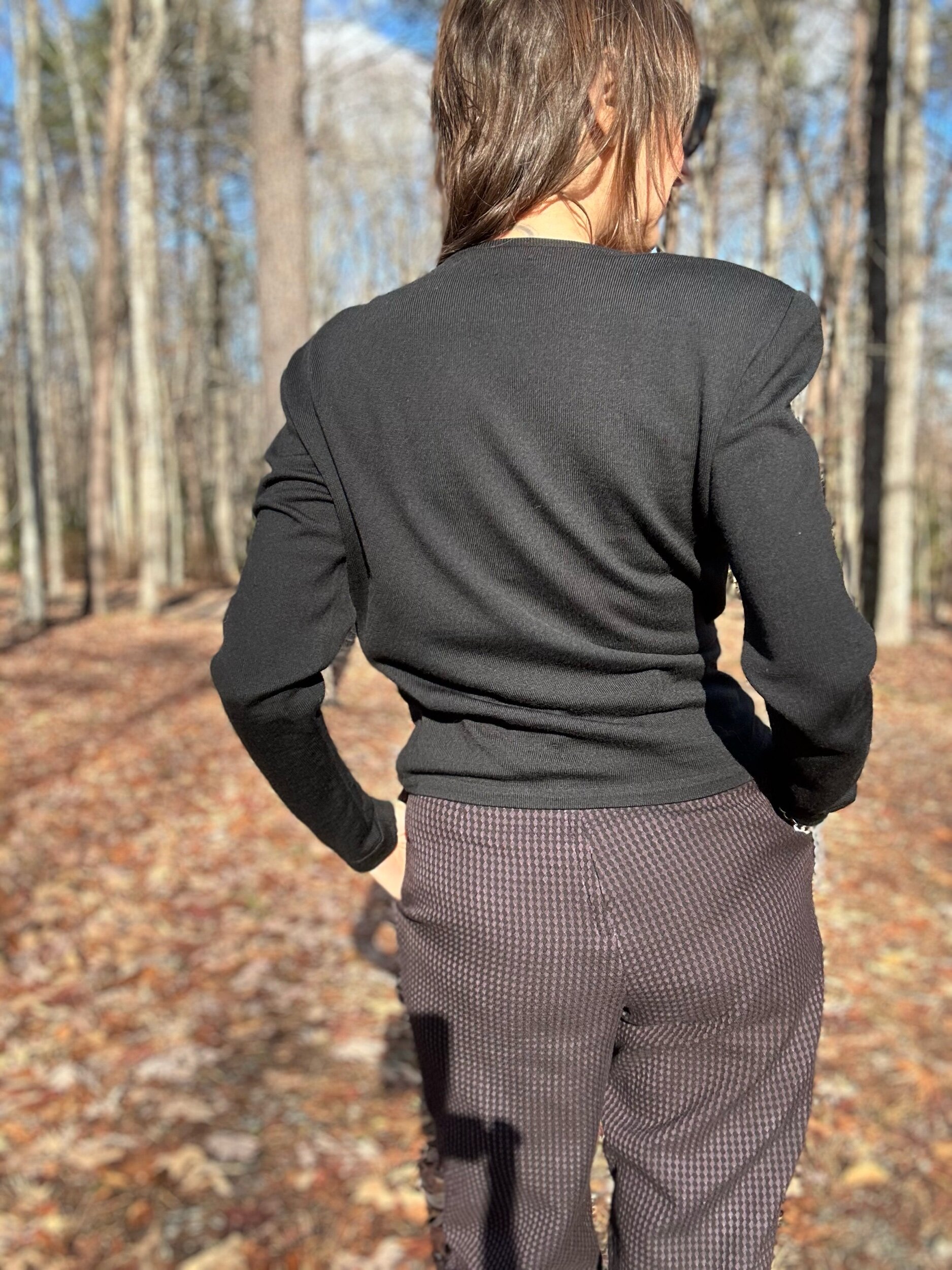 1980s Gucci Merino Wool Surplice Top