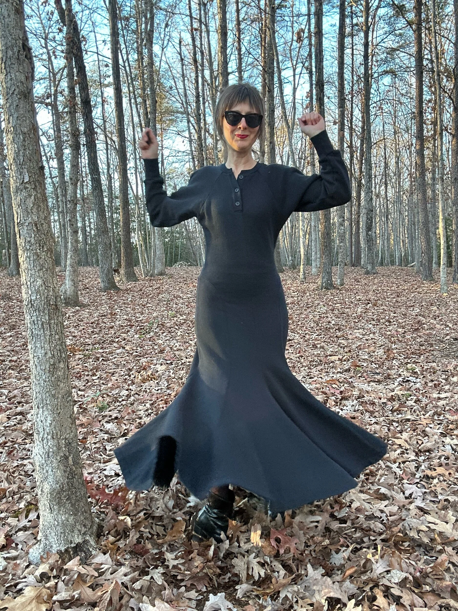 1980s Norma Kamali Fleece Sweatshirt Dress