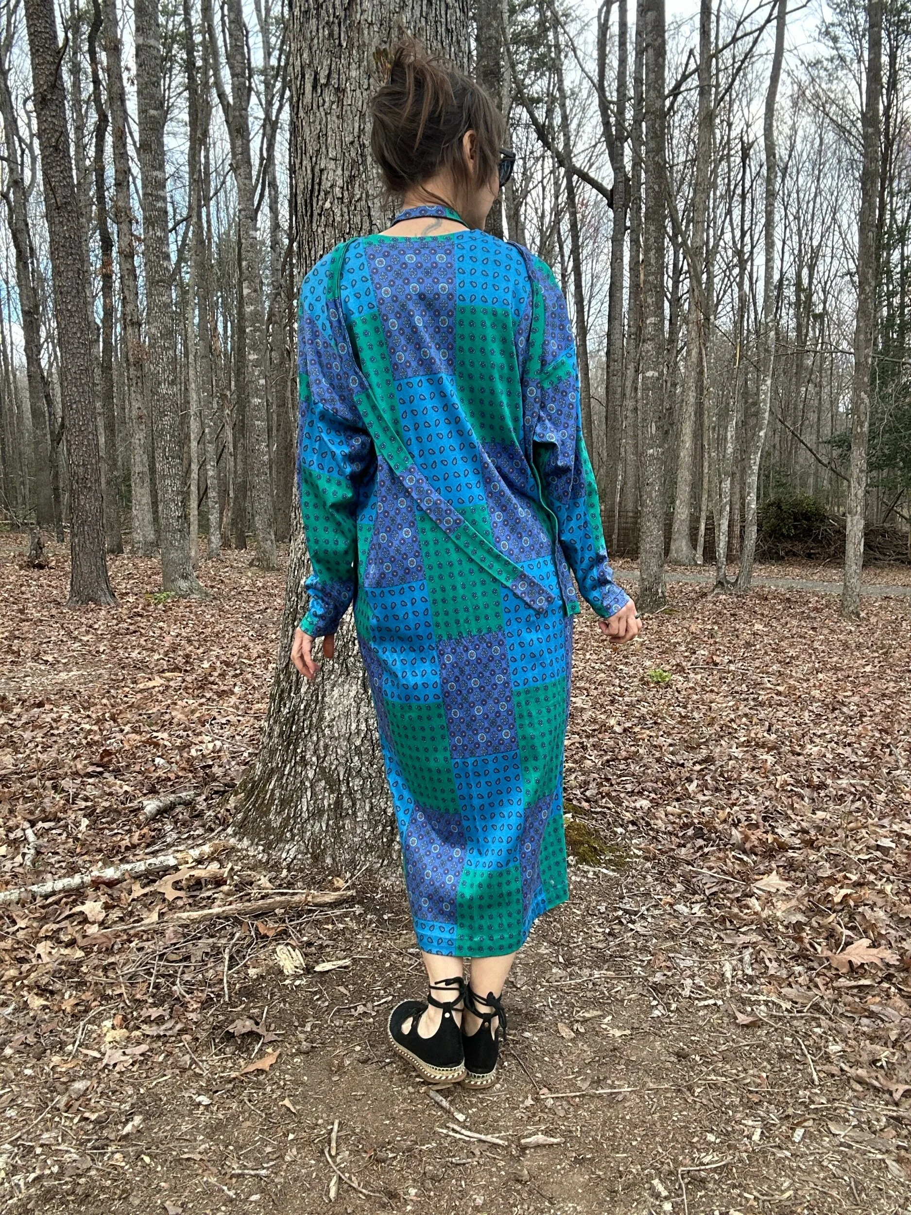 1980s Souleiado Cotton Jersey Provencal Print Dress