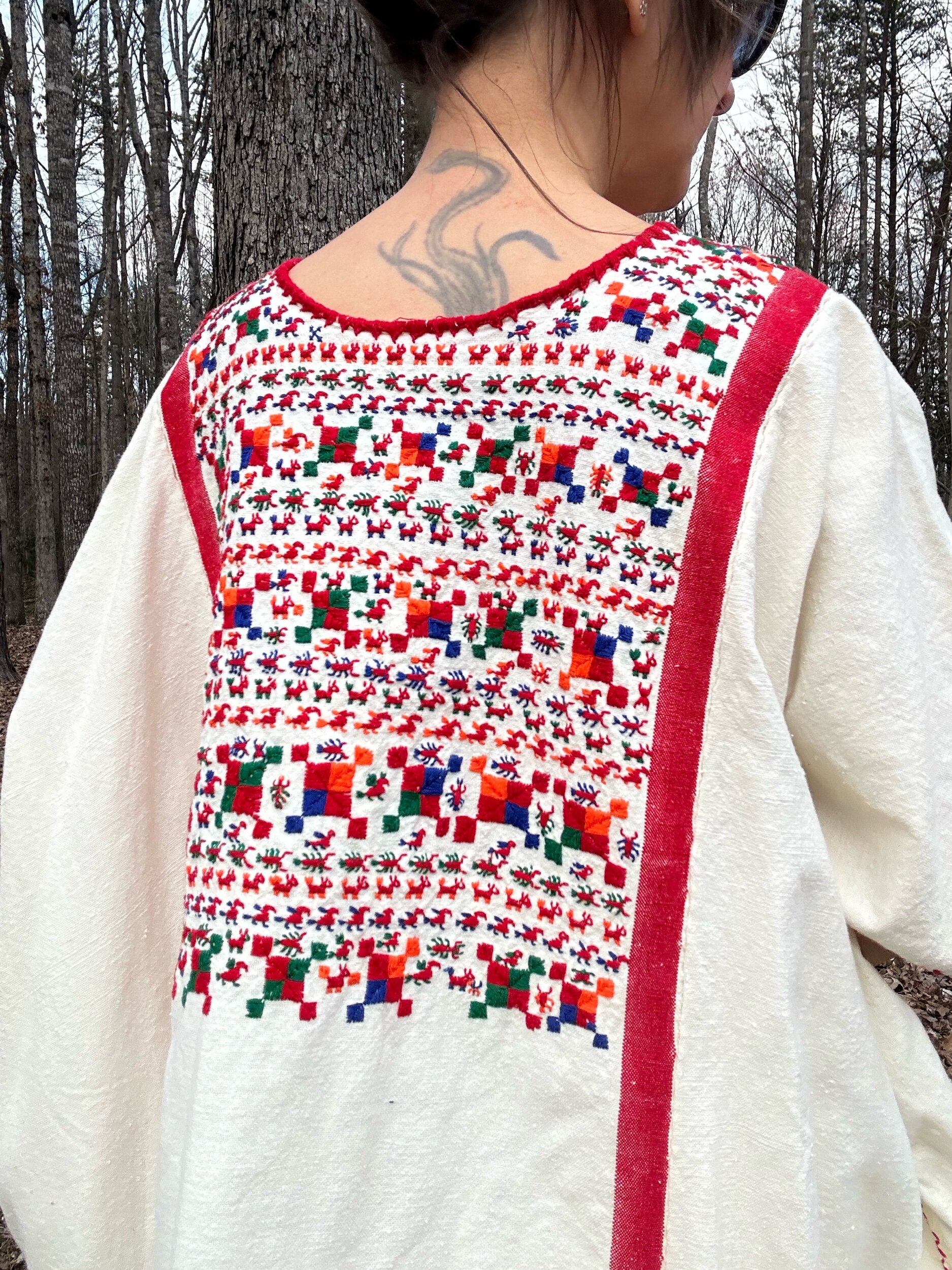 Vintage Cotton Tacuate Zacatepec Huipil Oaxaca