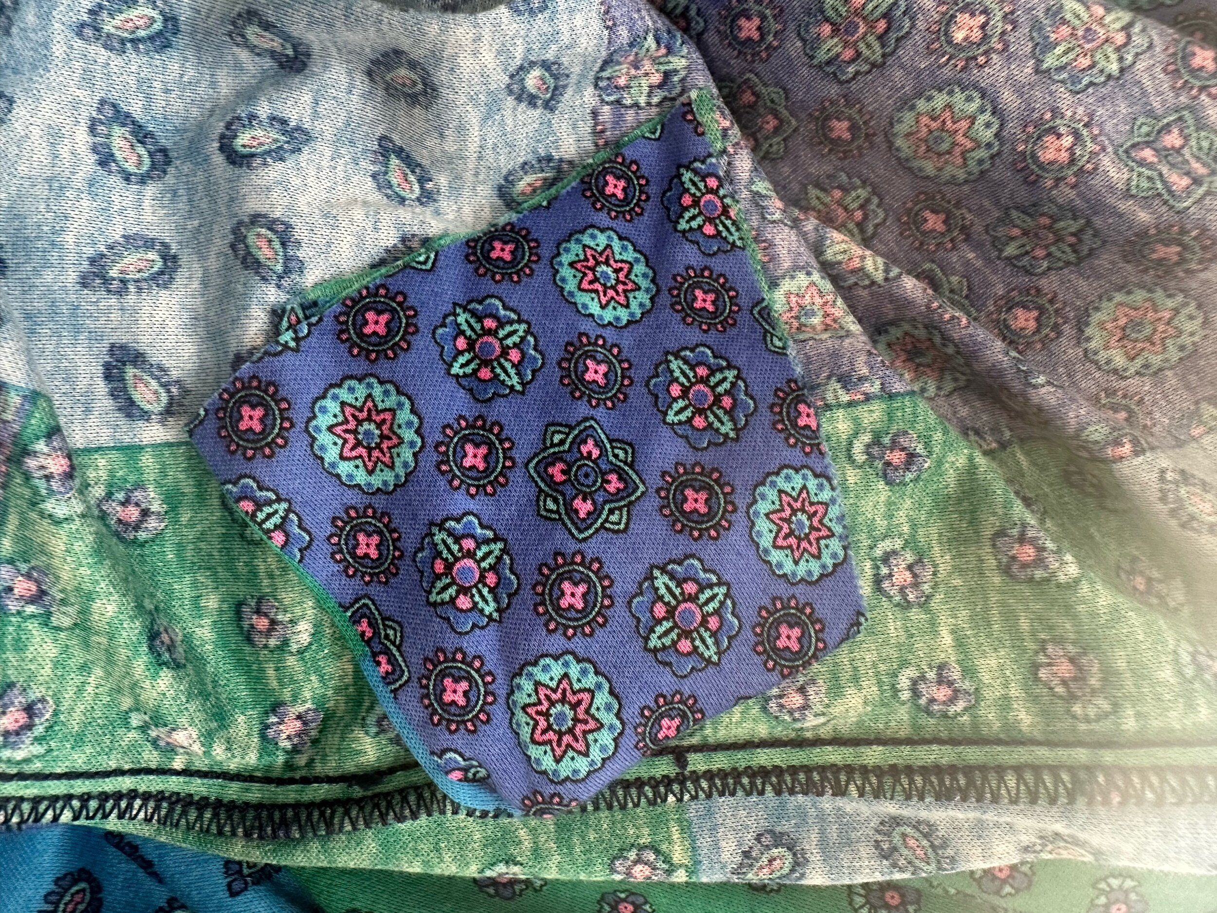 1980s Souleiado Cotton Jersey Provencal Print Dress