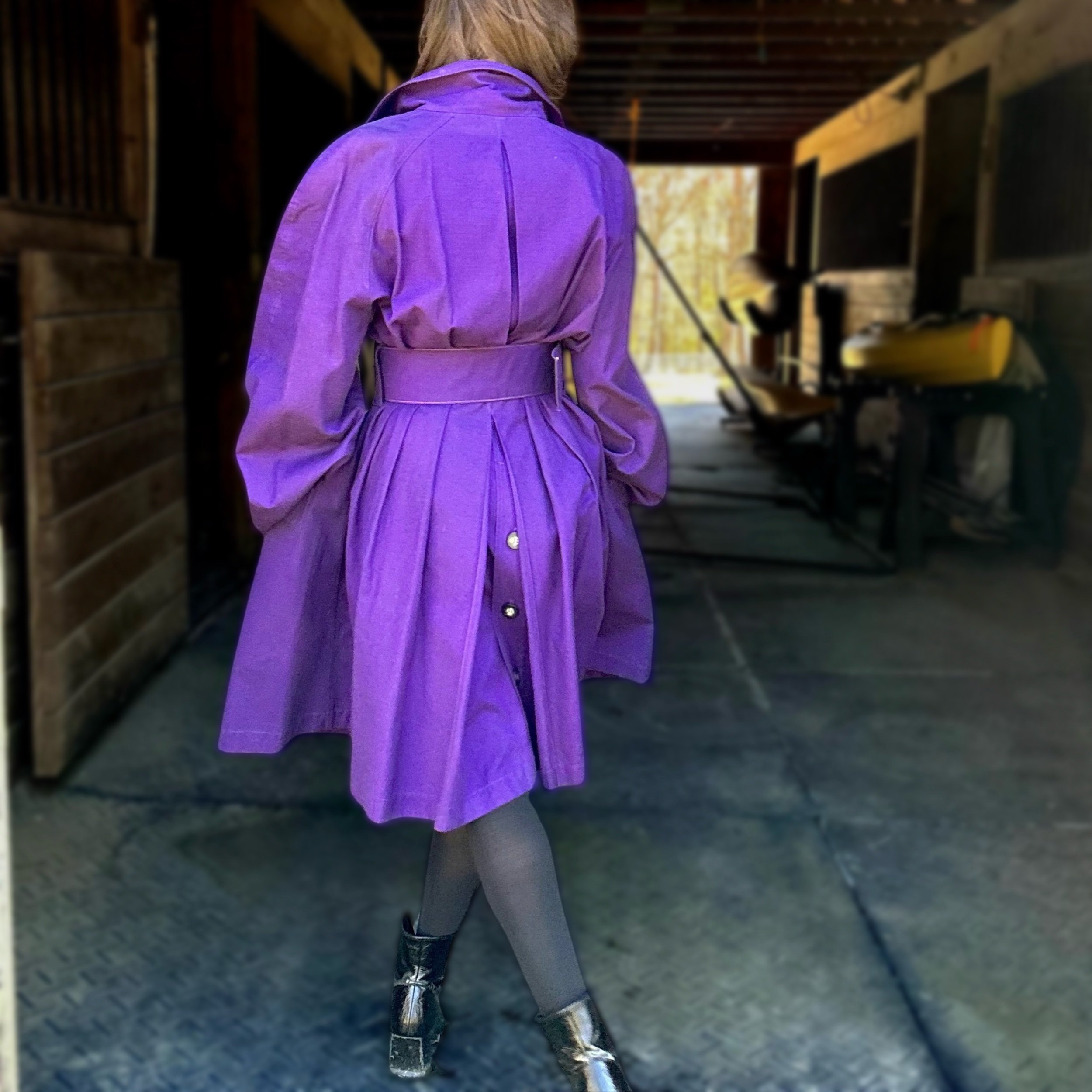 1990s Christian Lacroix Purple Trenchcoat