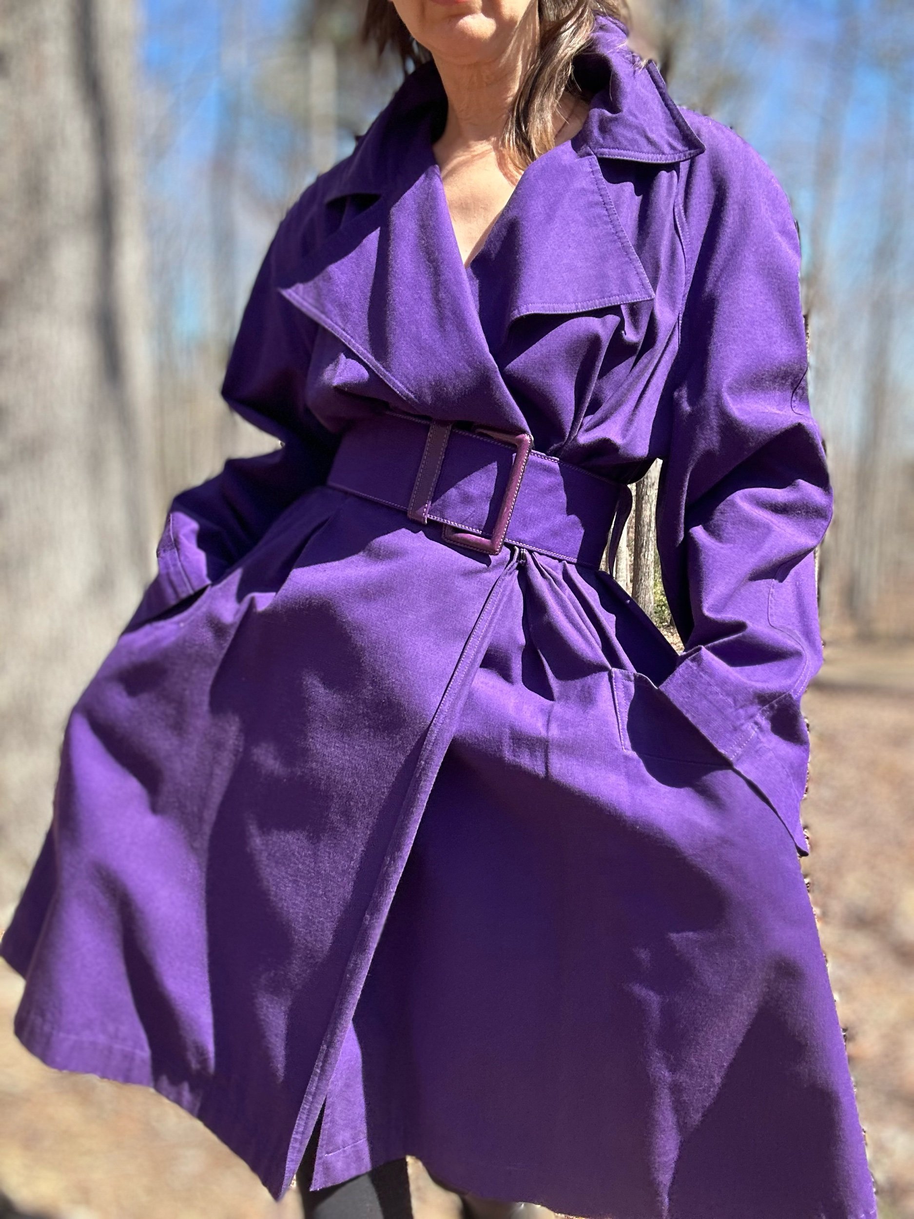 1990s Christian Lacroix Purple Trenchcoat