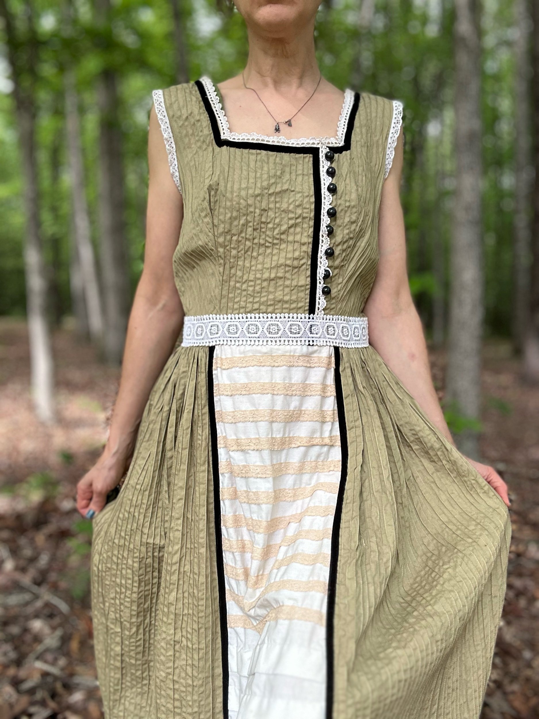 1970s Georgia Charuhas Cotton Pintuck Maxi