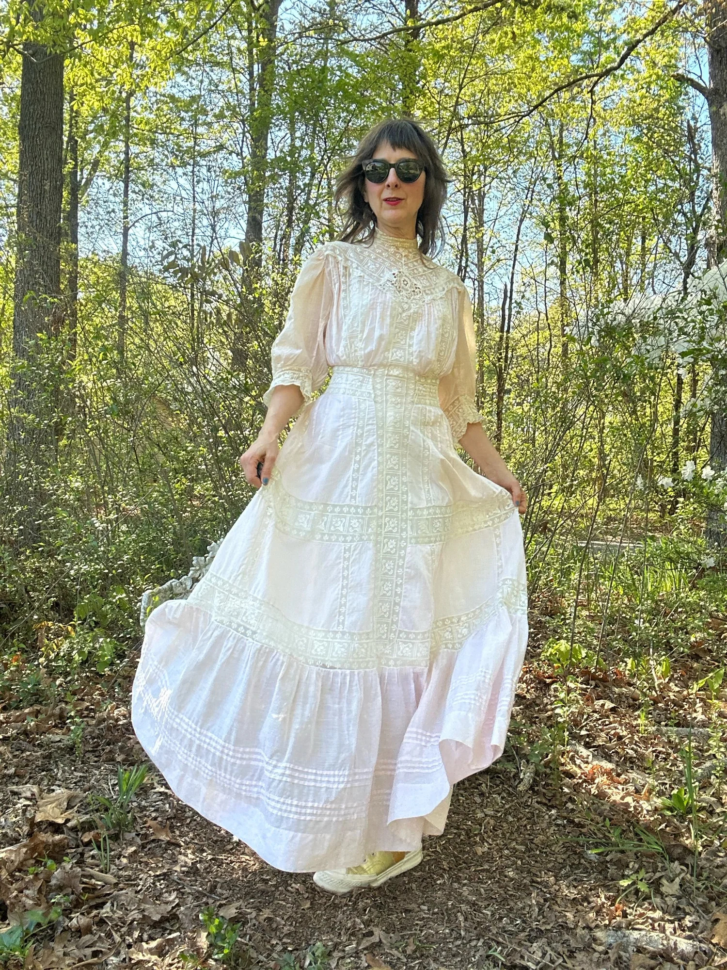 white christmas dresses Edwardian White Cotton Tea Gown S/M main image 1