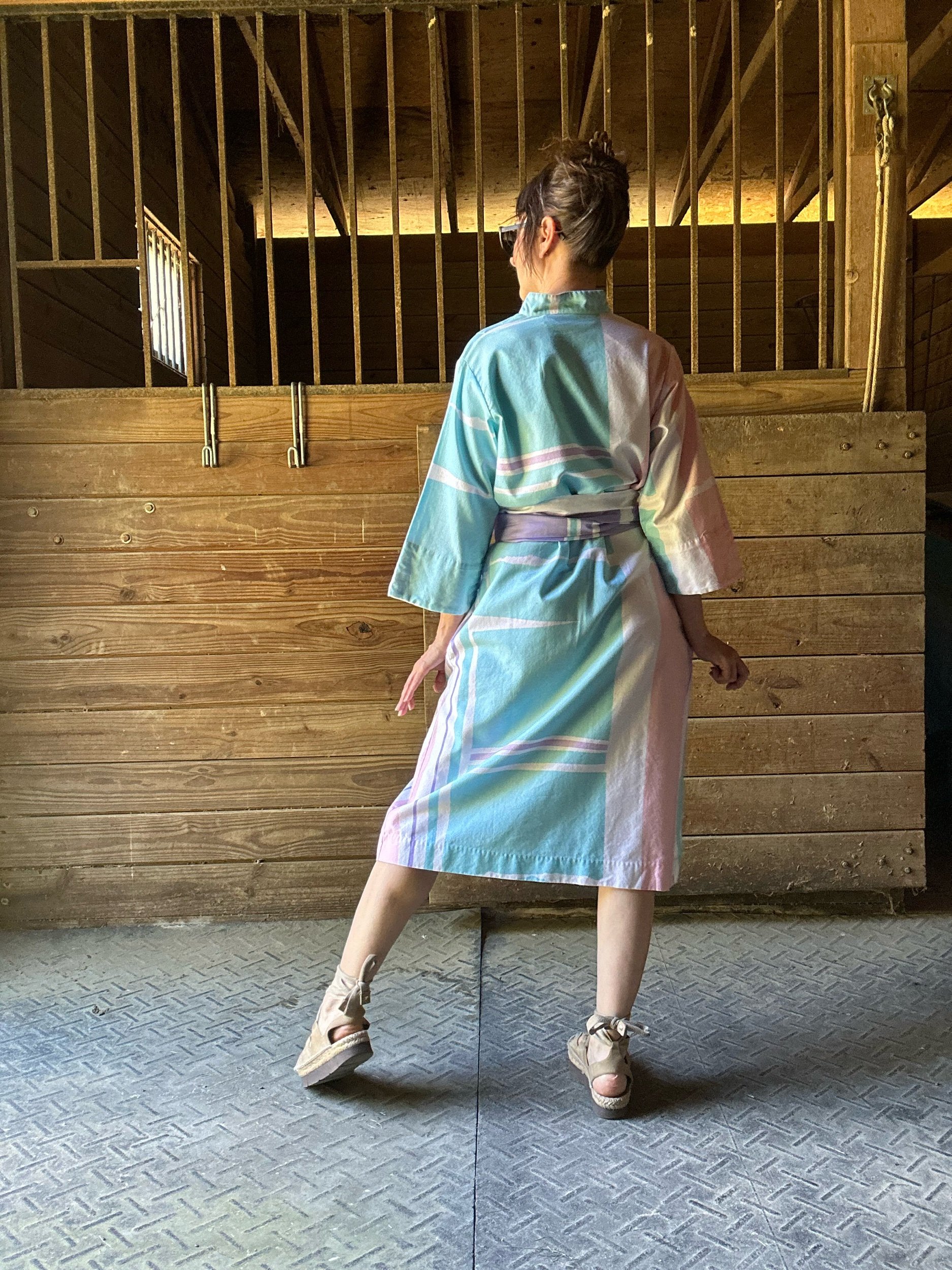 1980s Catherine Ogust Forever Dress Pastel Plaid