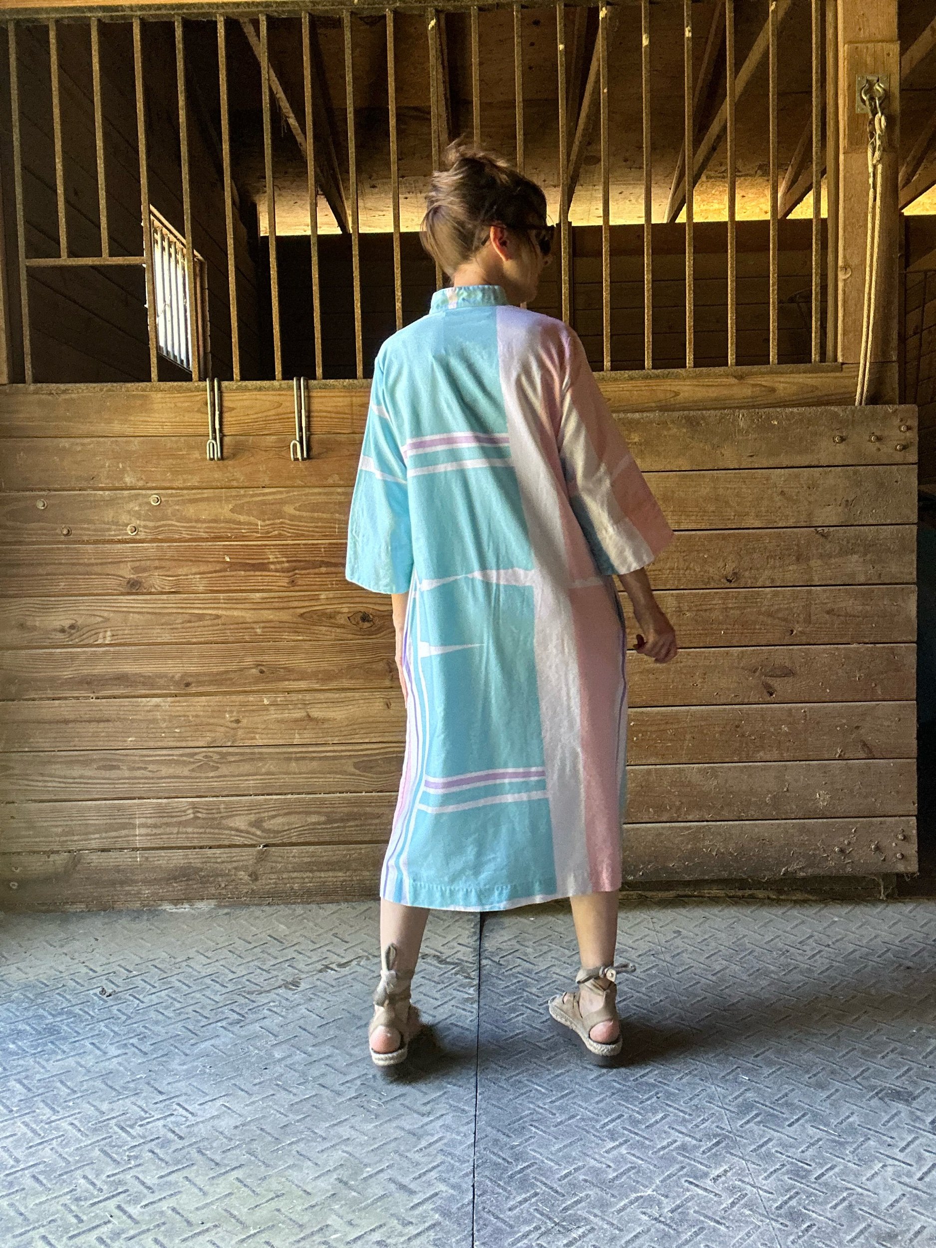 1980s Catherine Ogust Forever Dress Pastel Plaid