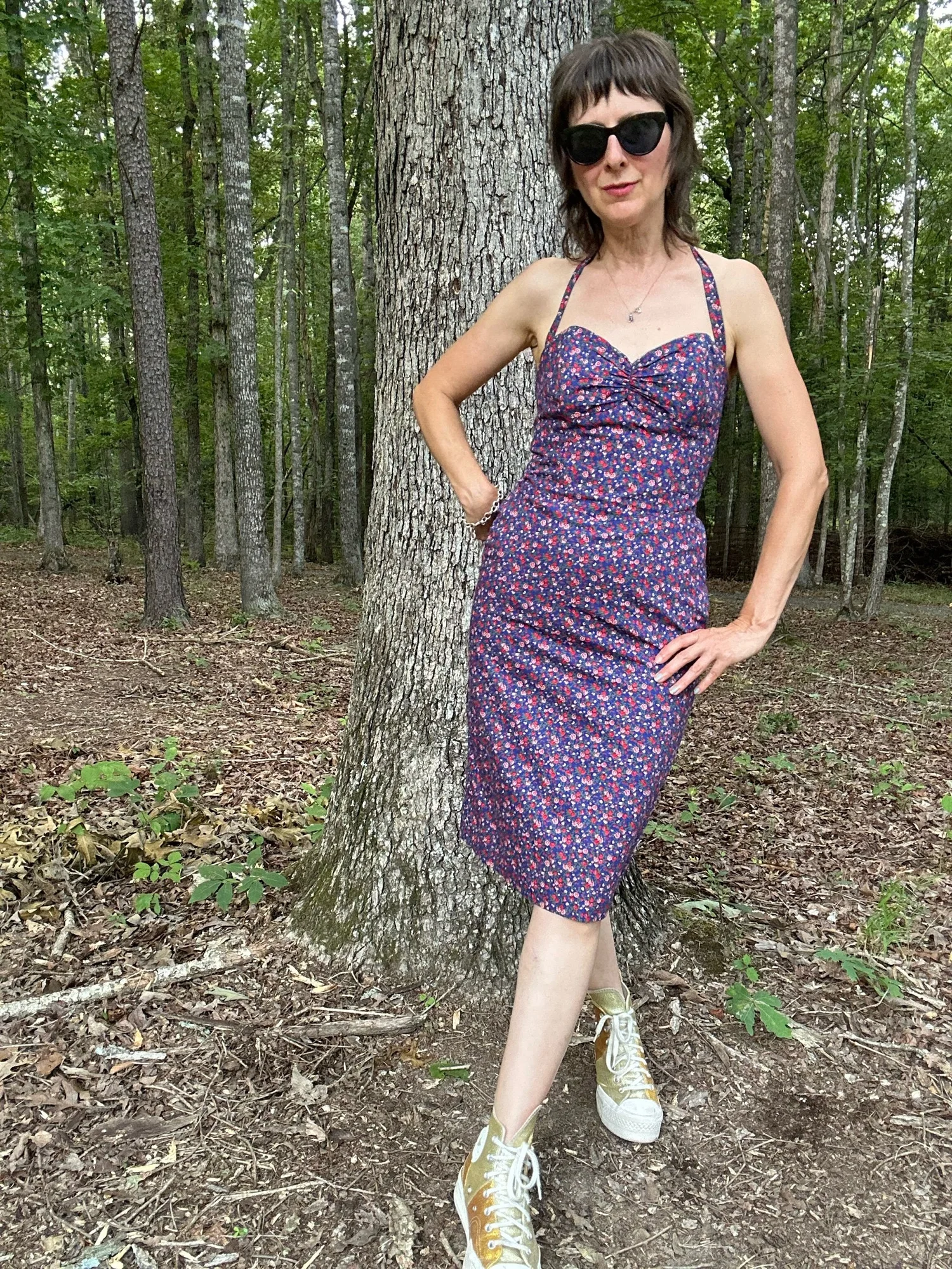 2000s Betsy Johnson Cotton Ditsy Floral Halter Dress  Noble Vintage  Clothier