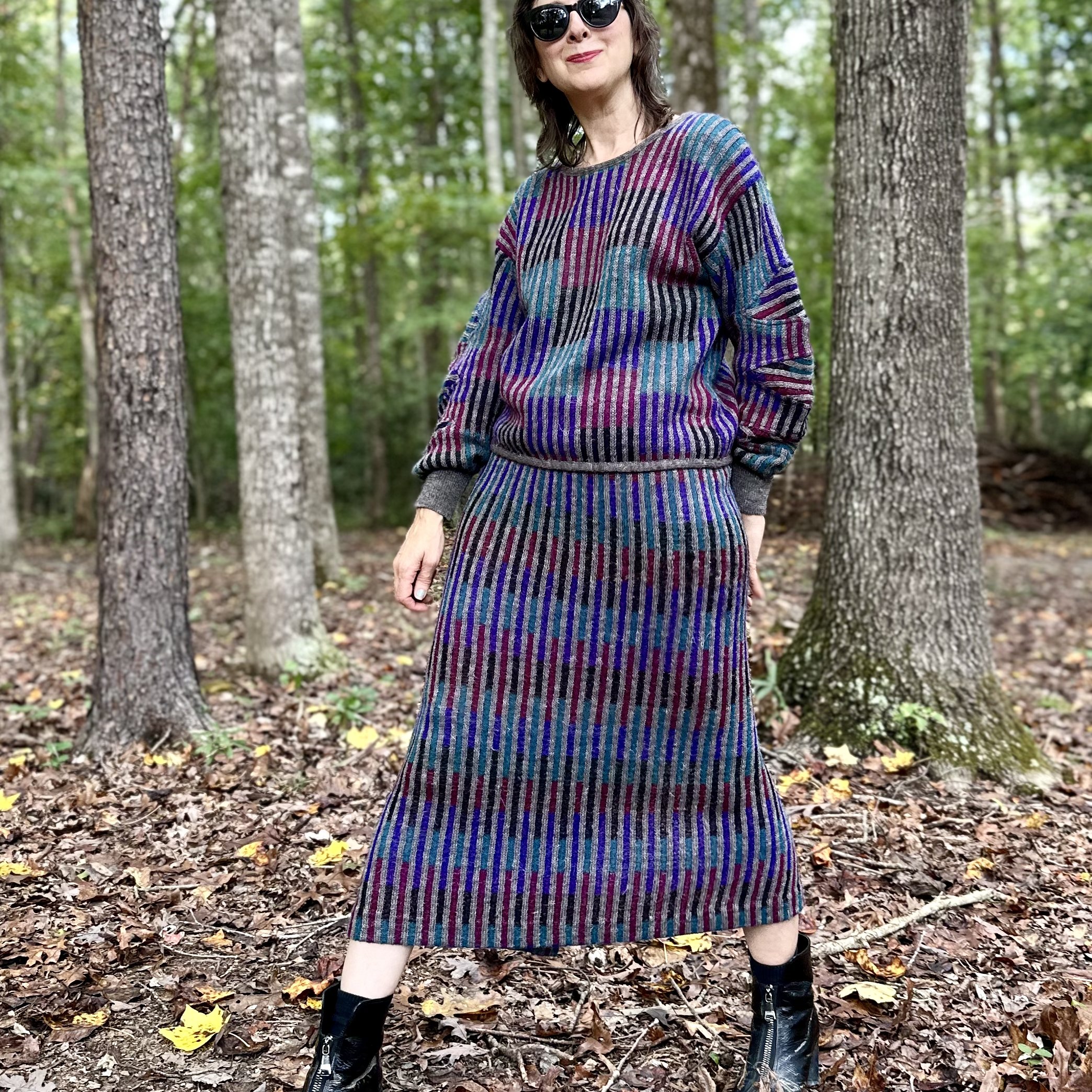 1980s Missoni Wool Knit Skirt Set