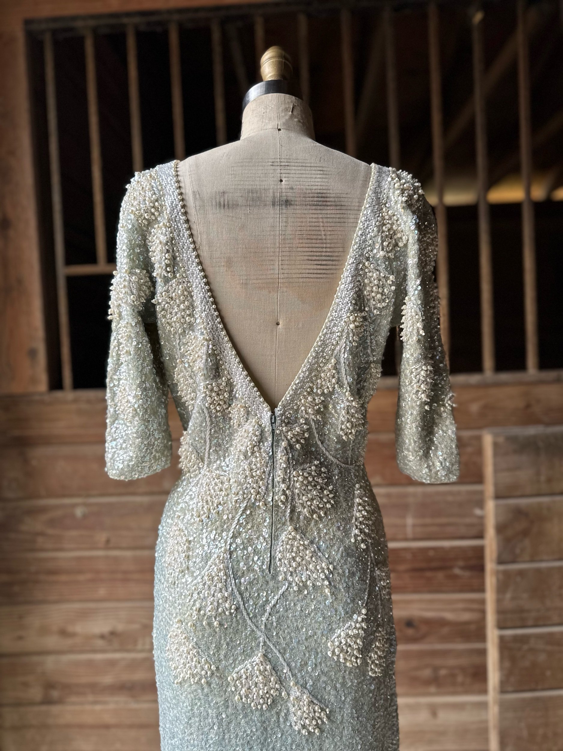 1960s Gene Shelly's Boutique Internationale Sequin Knit Dress