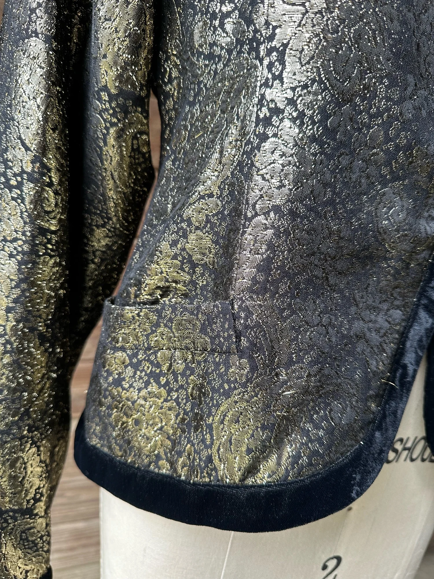 1980s Lanvin Gold Brocade Smoking Jacket — Noble Vintage Clothier