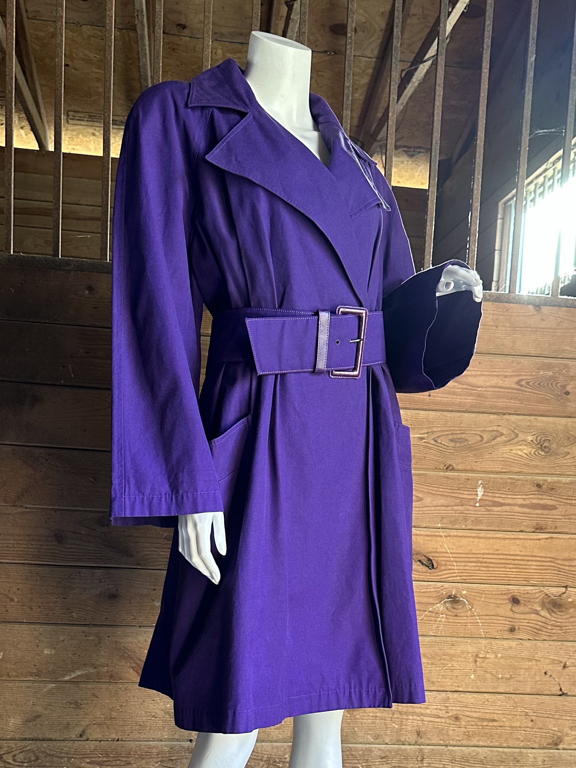 1990s Christian Lacroix Purple Trenchcoat