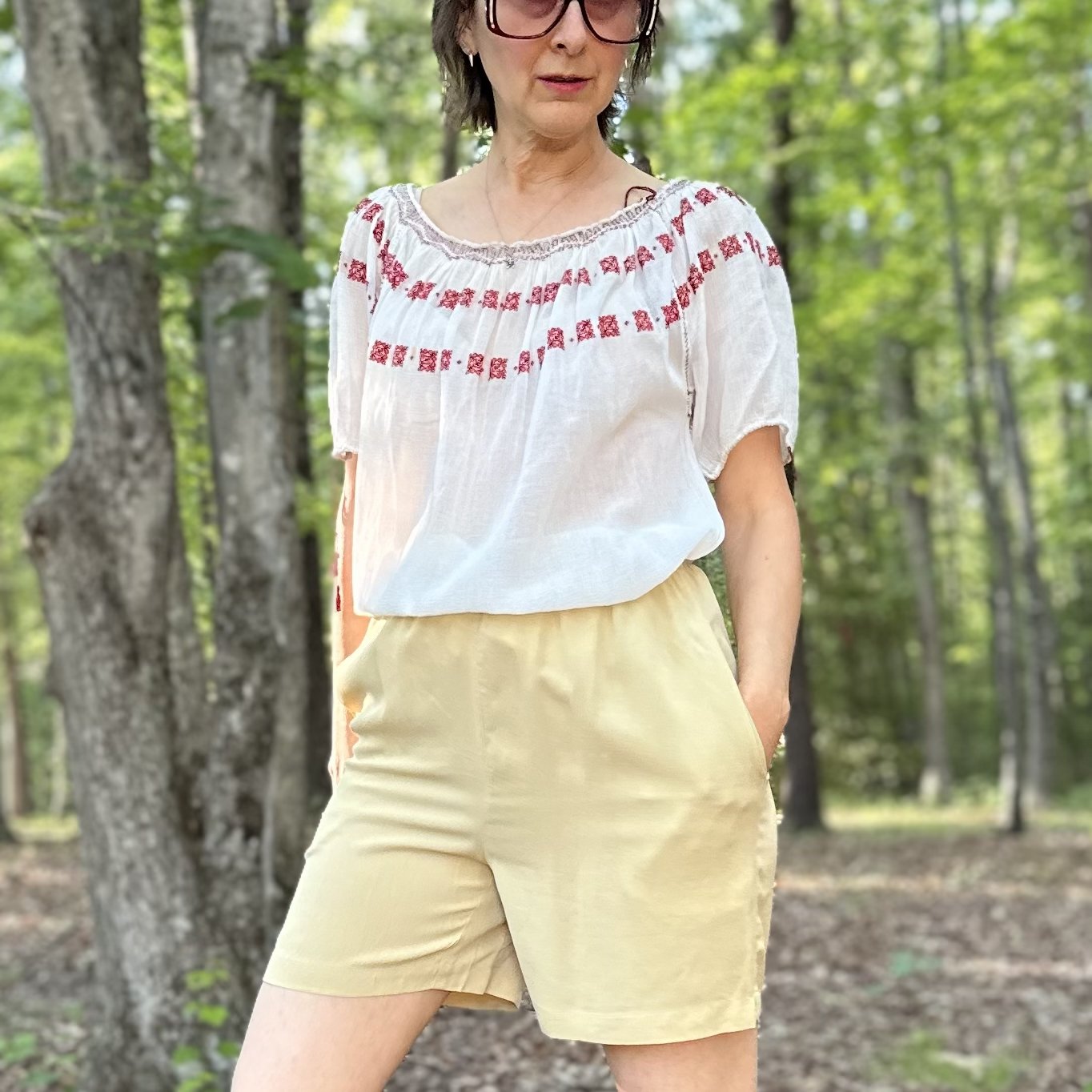 1930s Hand Made Romanian Gauze Top