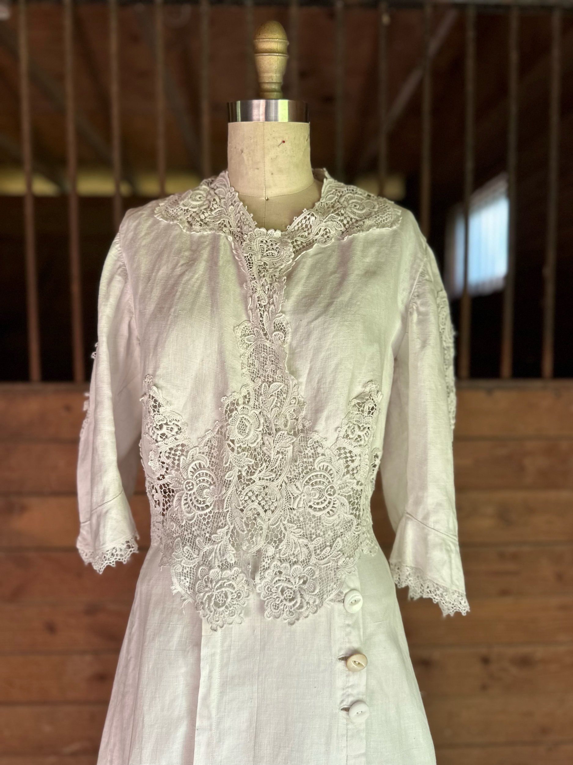 Edwardian Linen Two Piece Walking Skirt Set