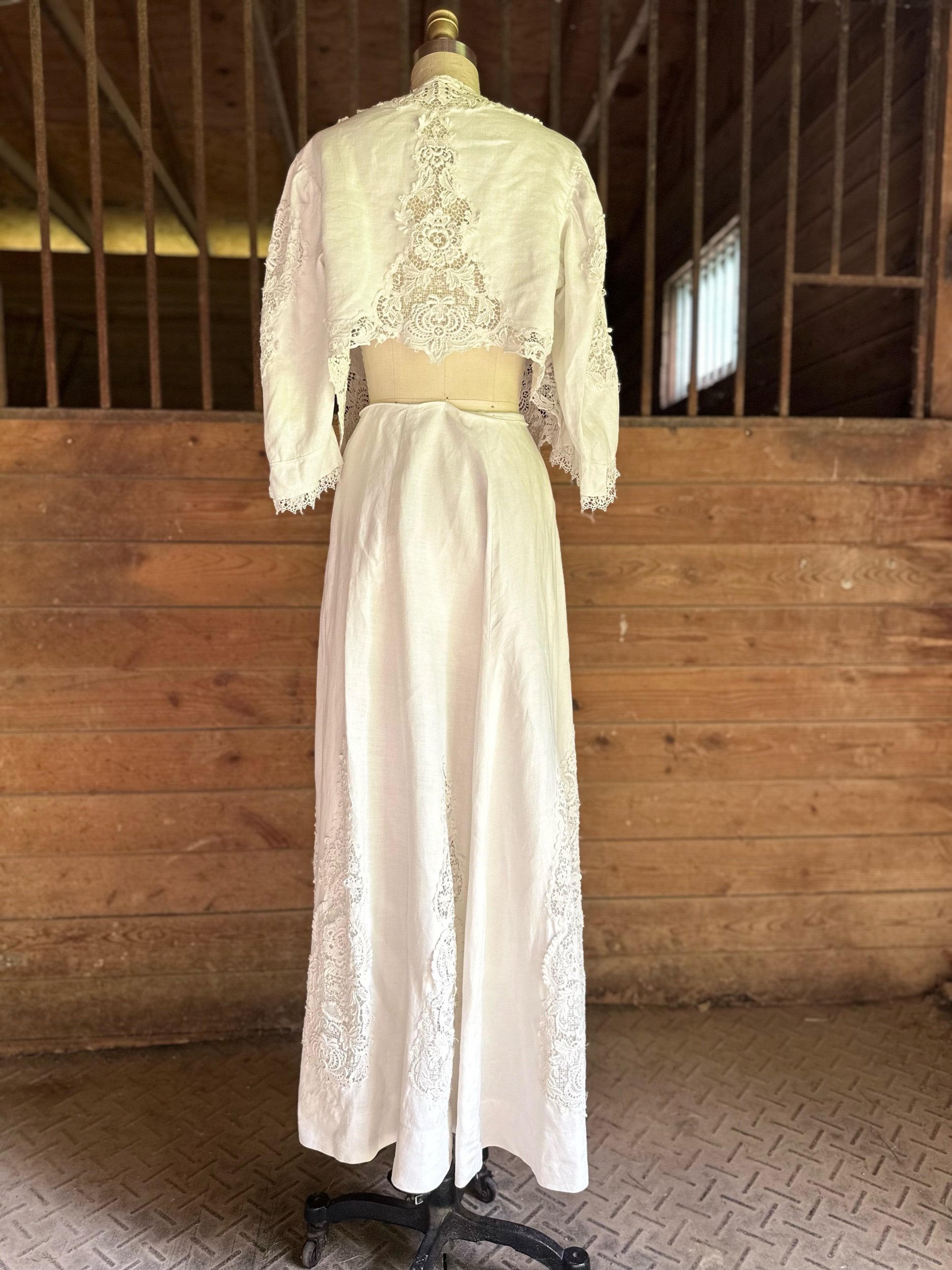 Edwardian Linen Two Piece Walking Skirt Set