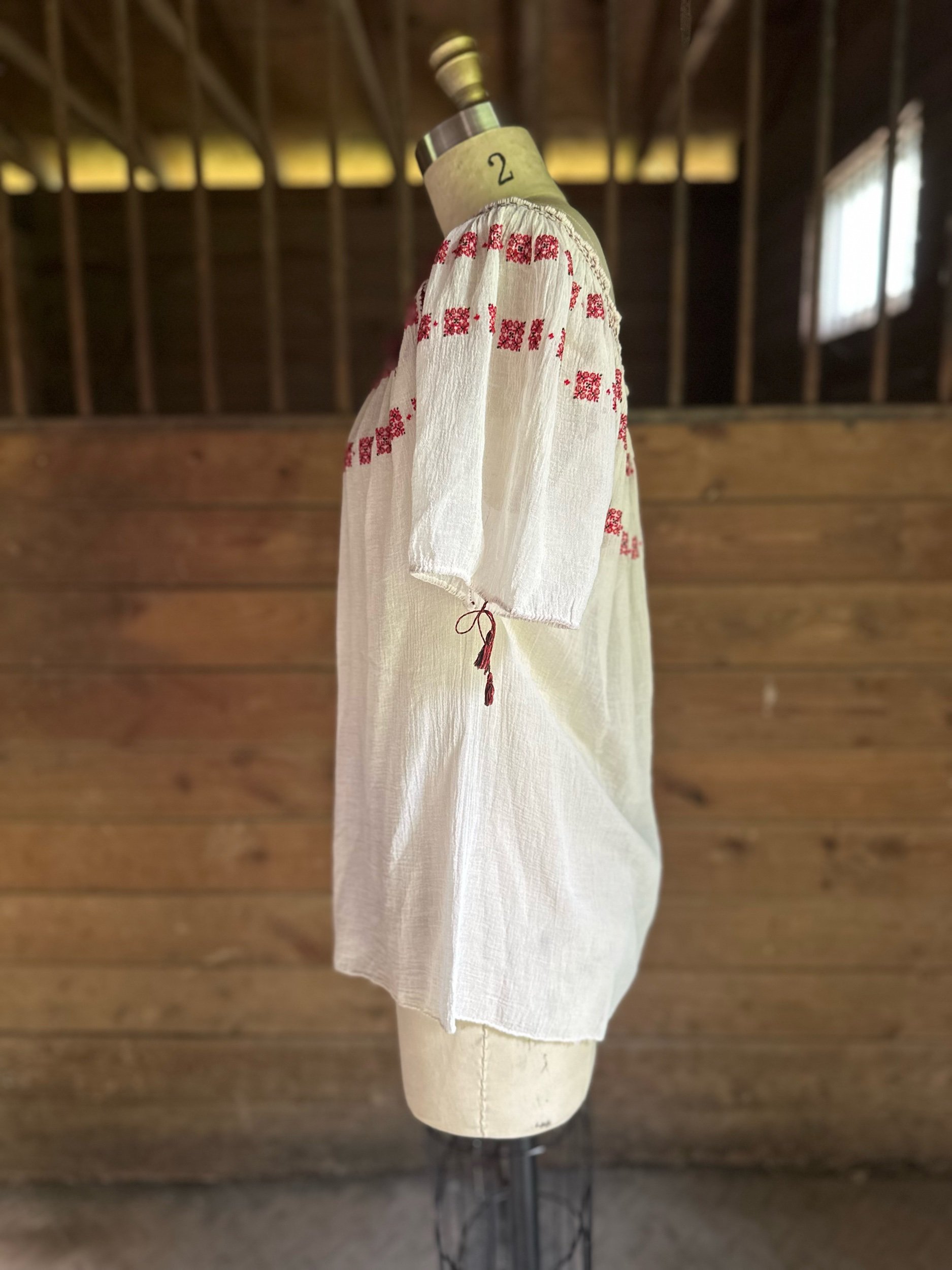1930s Hand Made Romanian Gauze Top