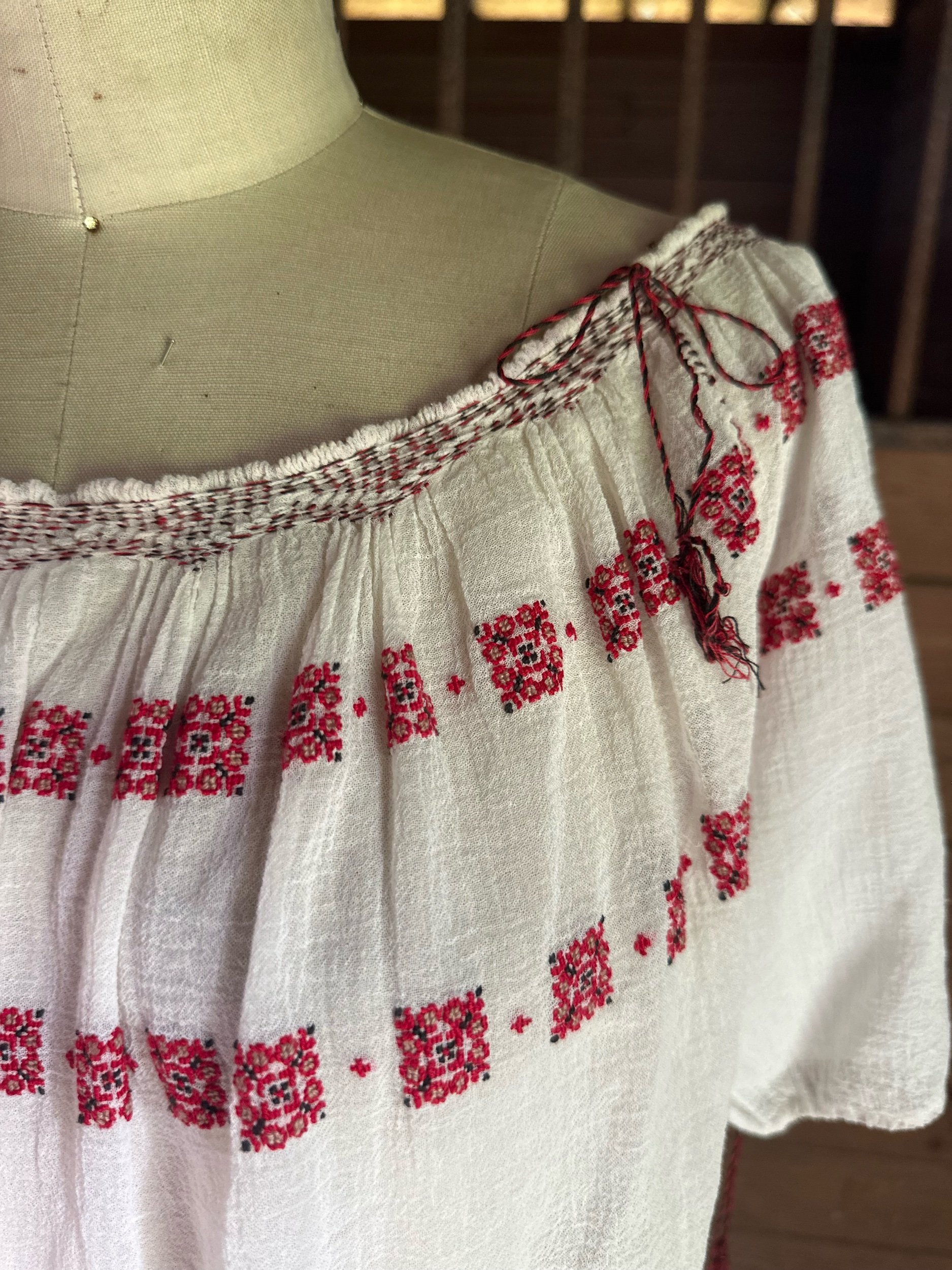 1930s Hand Made Romanian Gauze Top
