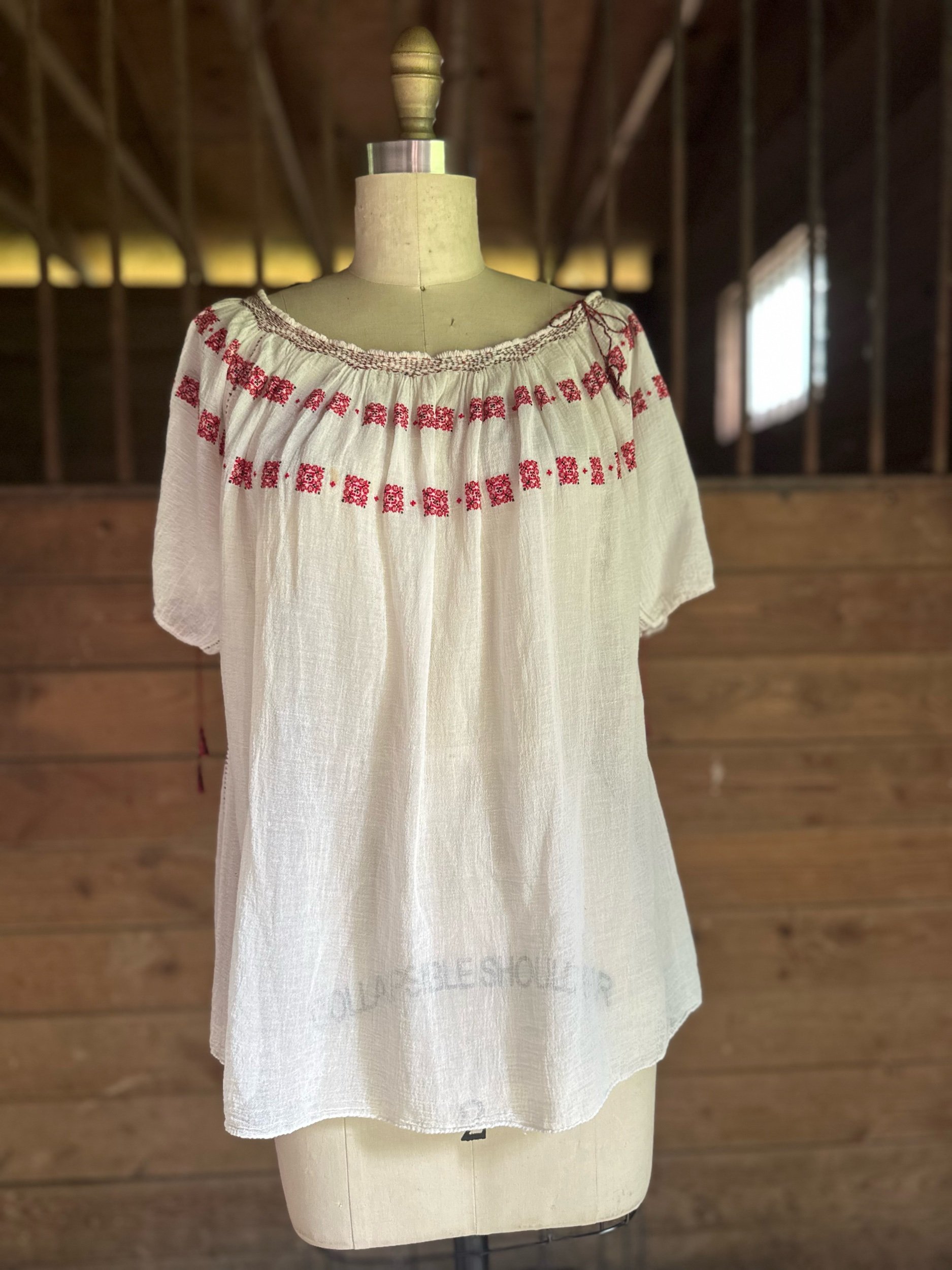 1930s Hand Made Romanian Gauze Top