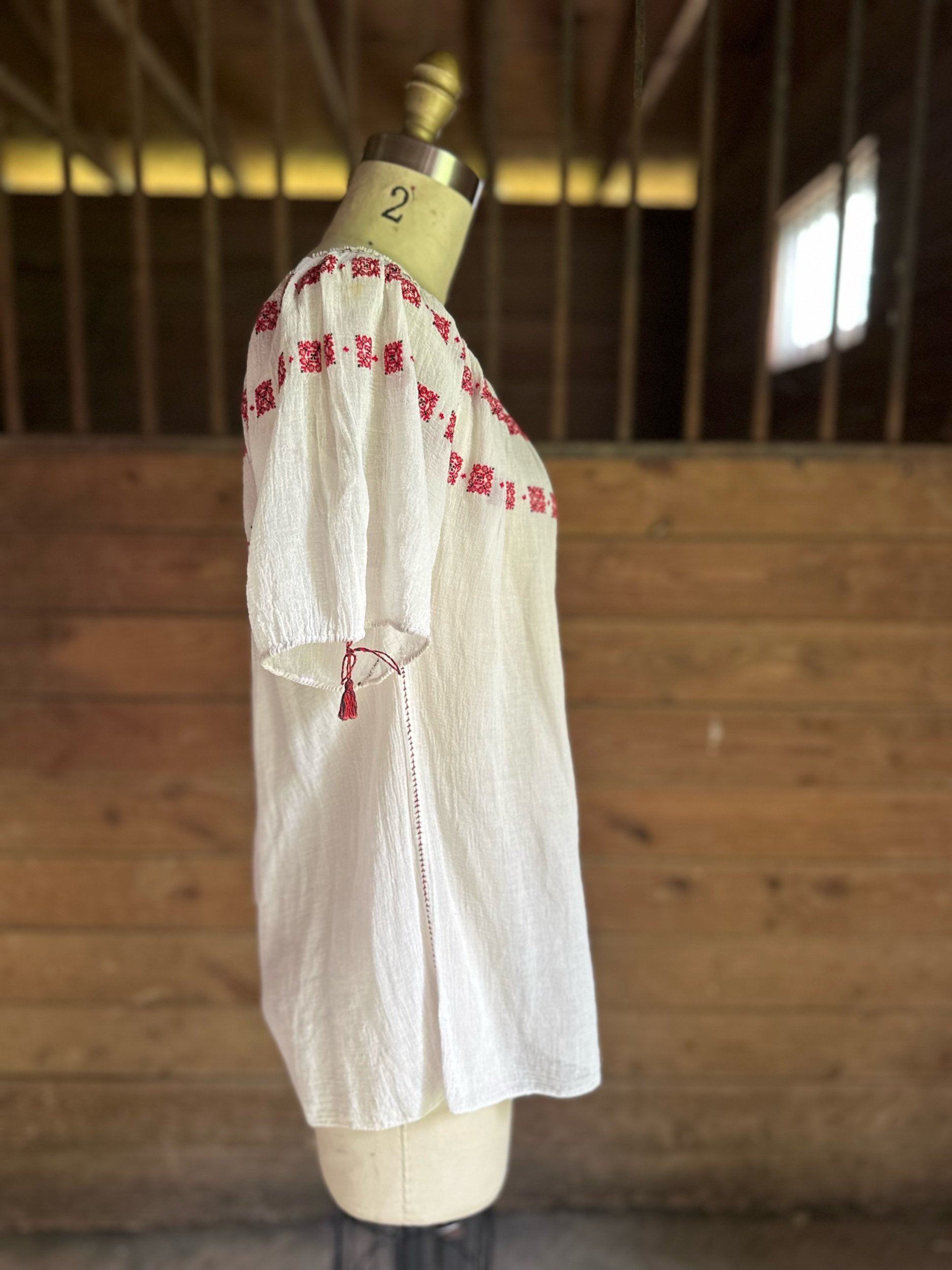 1930s Hand Made Romanian Gauze Top