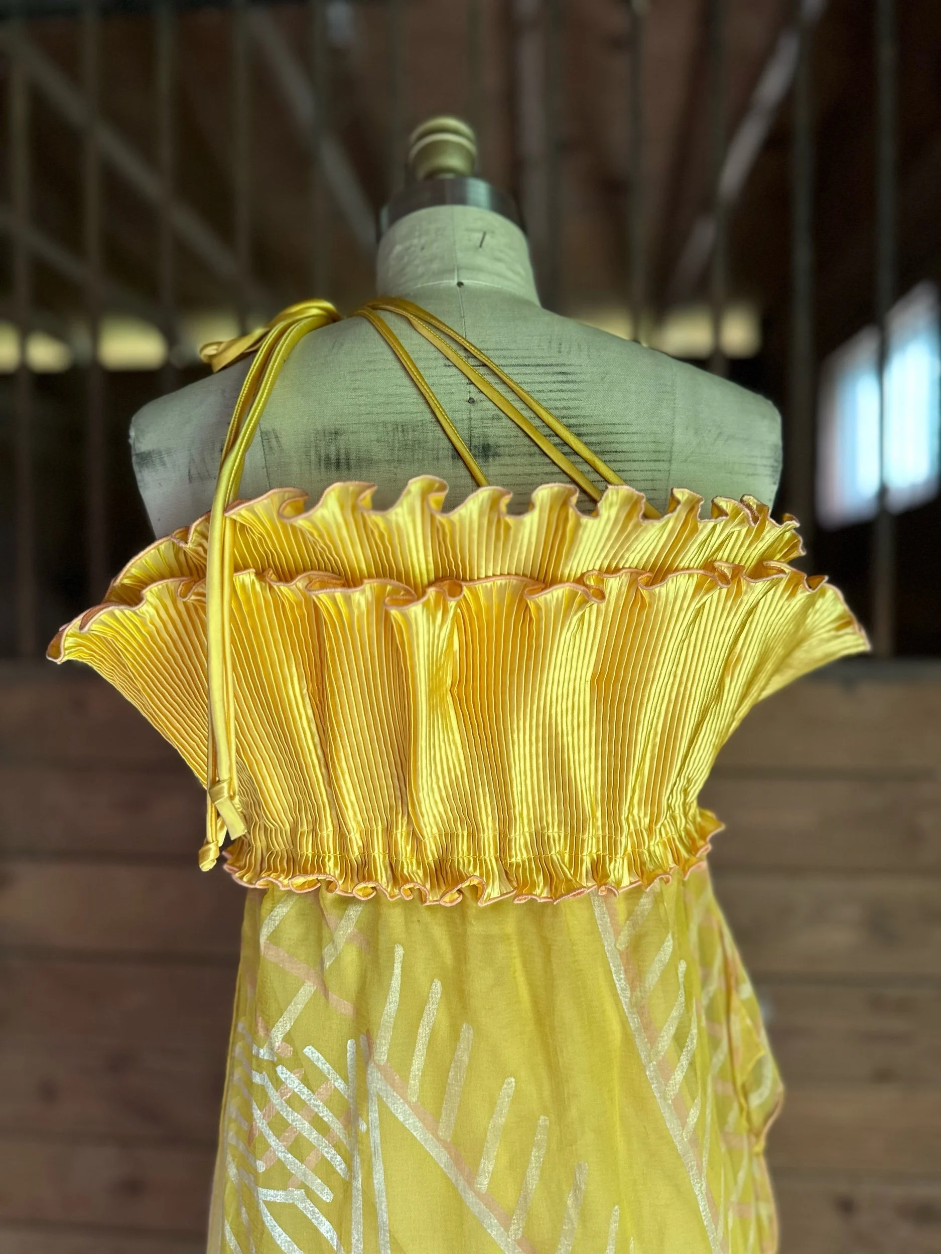 SS 76 Zandra Rhodes Cactus Cowboy Collection Silk Chiffon and Jersey Dress