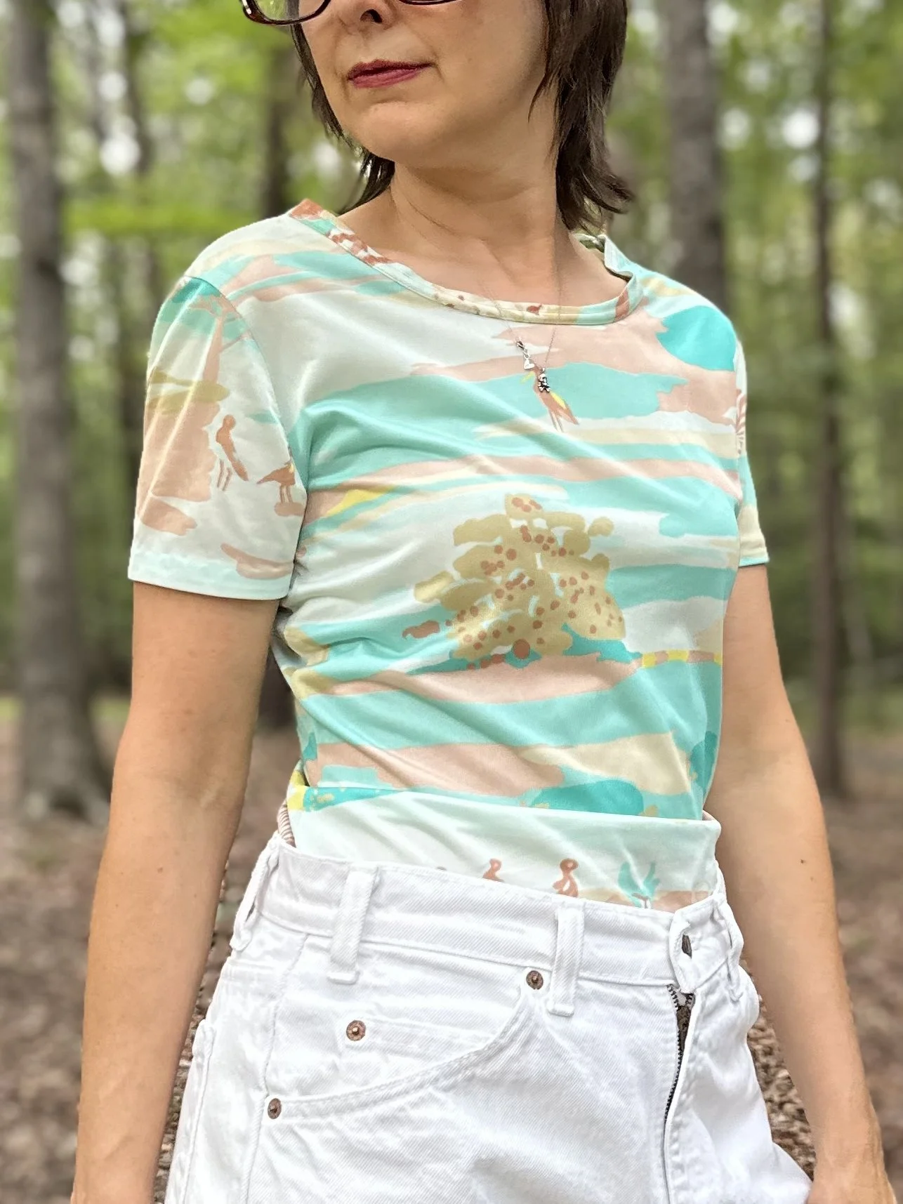 1970s Bobbie Brooks Printed Nylon Top