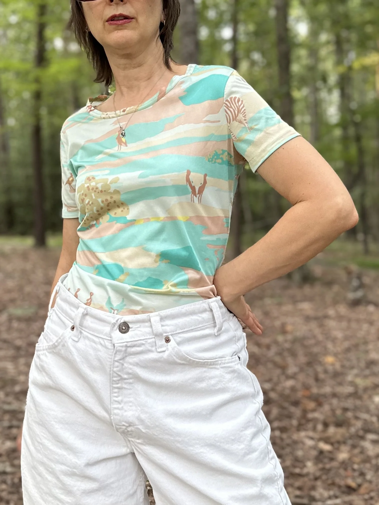 1970s Bobbie Brooks Printed Nylon Top