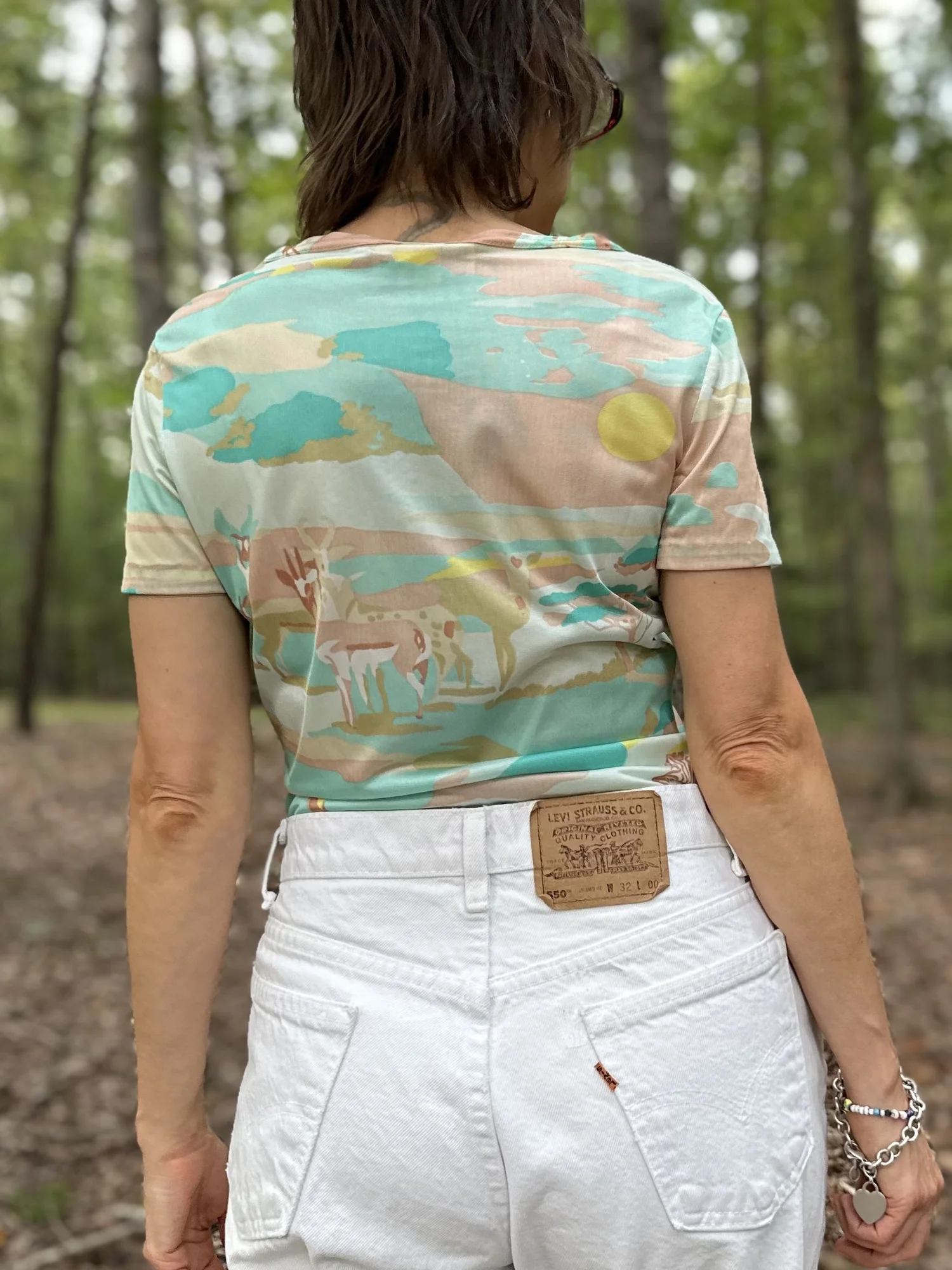 1970s Bobbie Brooks Printed Nylon Top — Noble Vintage Clothier
