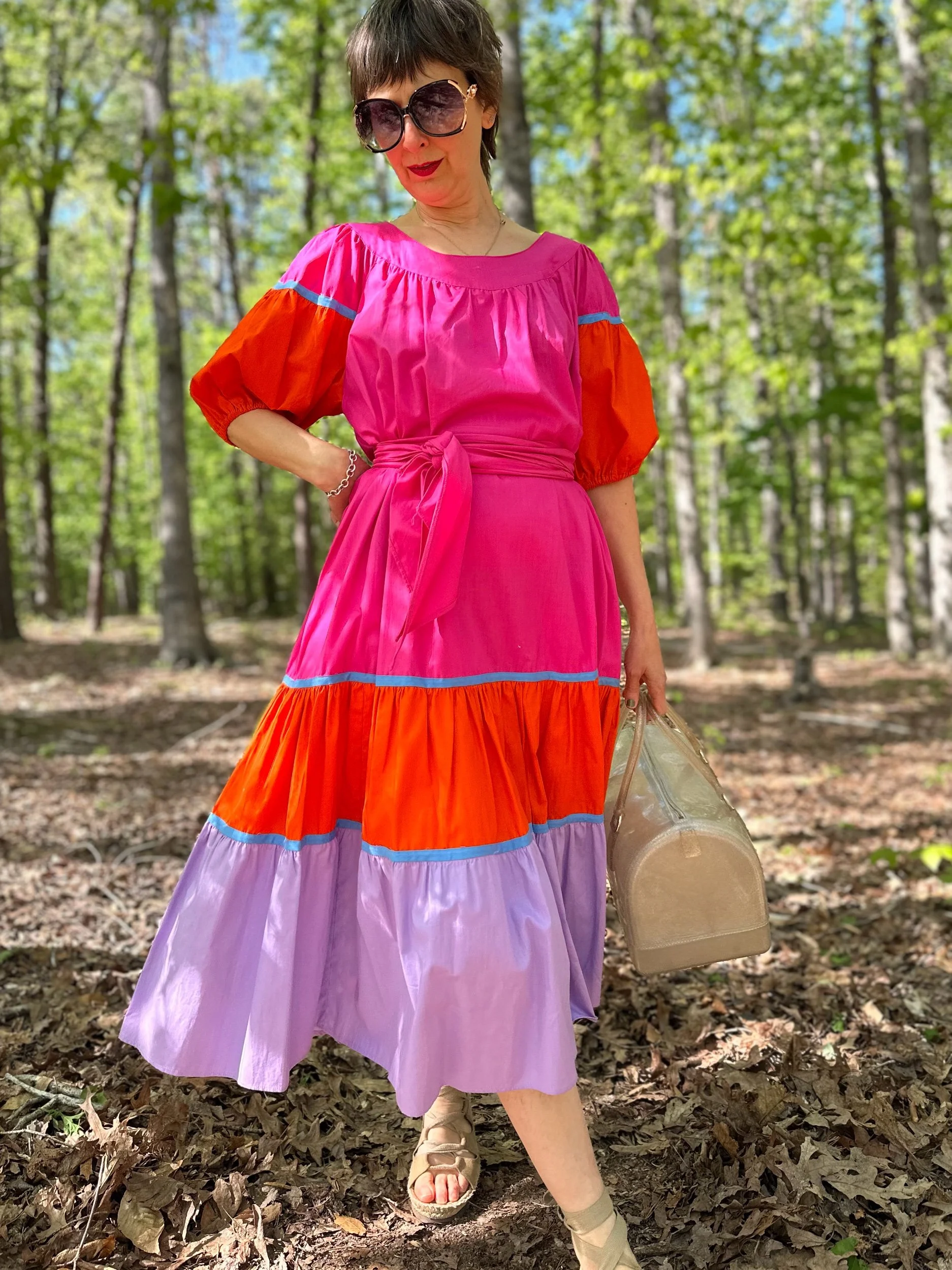 80s Maskit Colorblock Dress