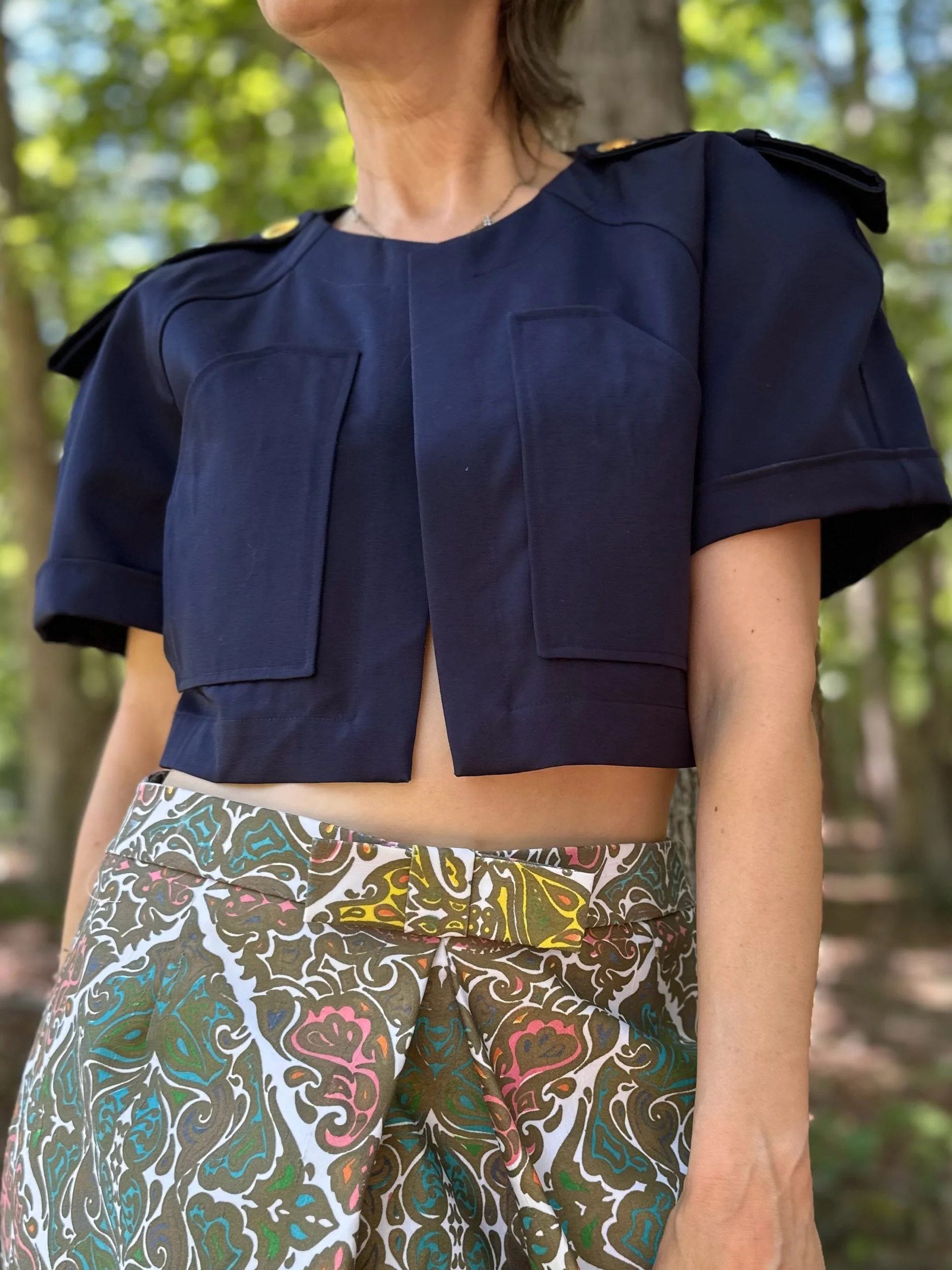 80s Bernard Perris Cropped Short Sleeve Jacket