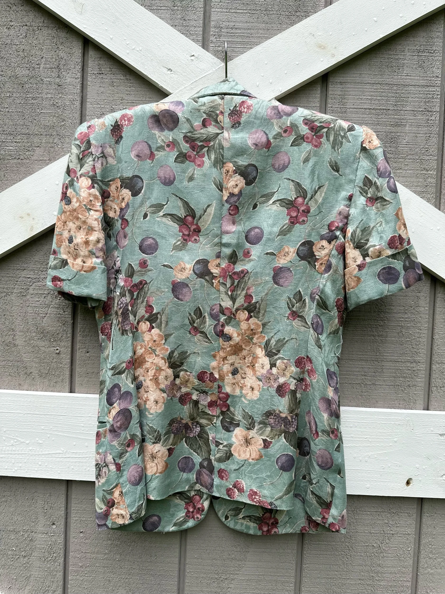 90s Loewe Floral Print Linen Cotton Blazer