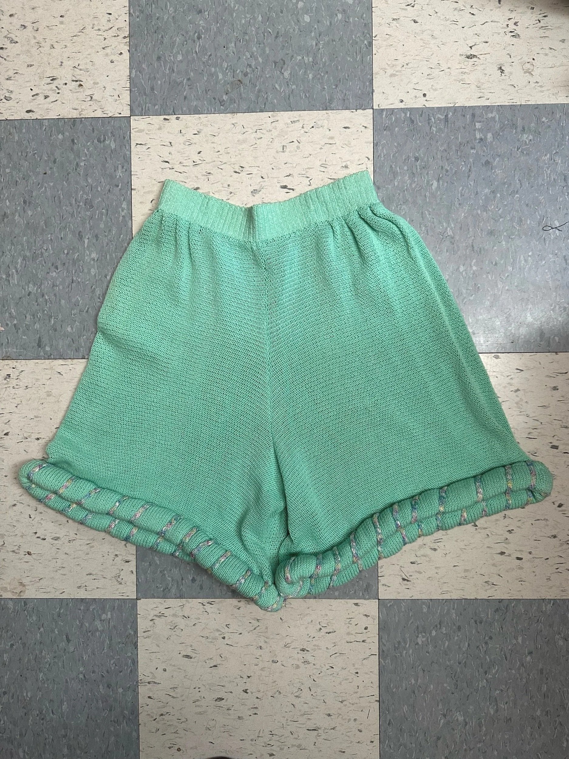 1980s Friponne Paris Knit Shorts Set