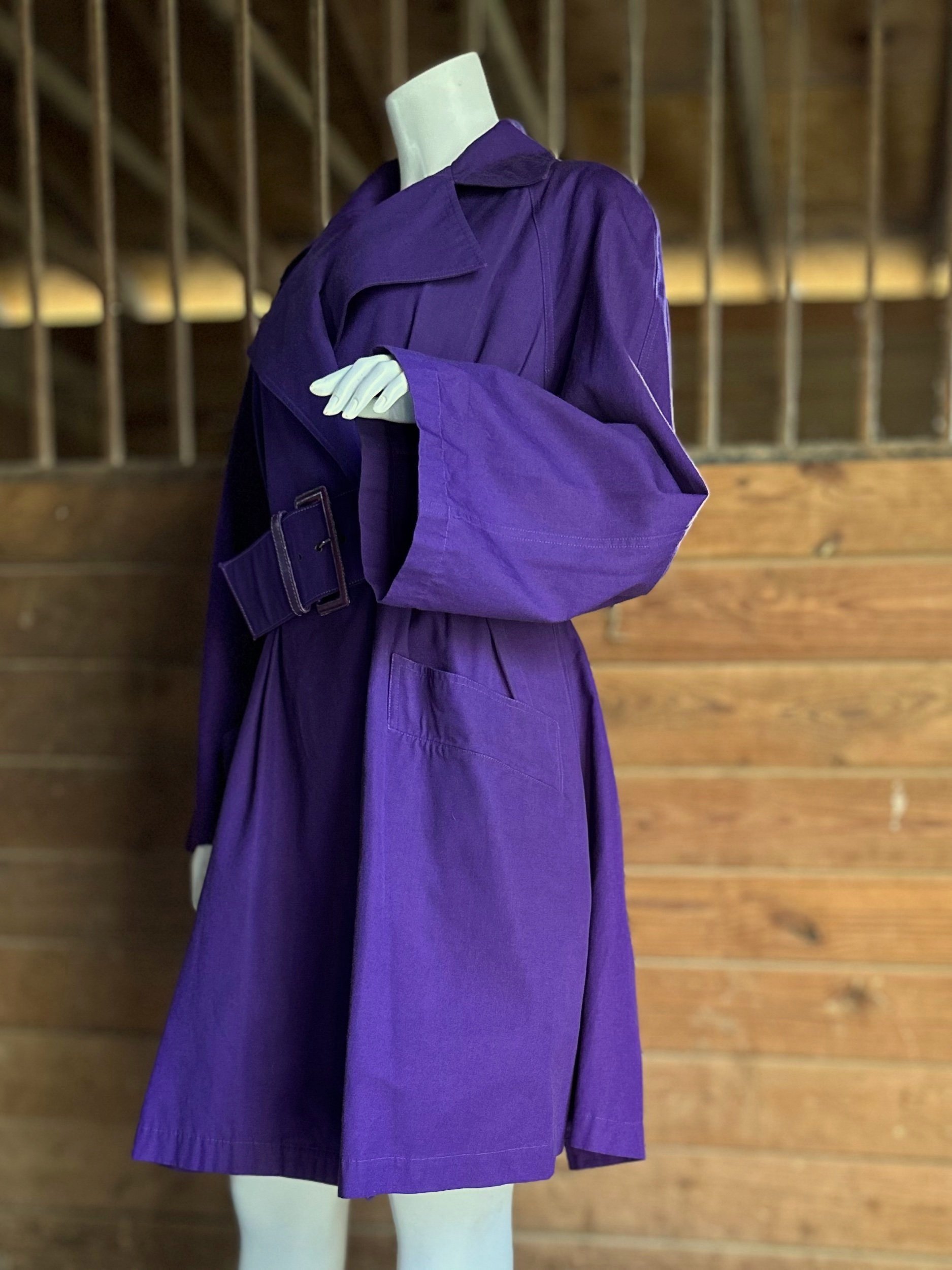 1990s Christian Lacroix Purple Trenchcoat