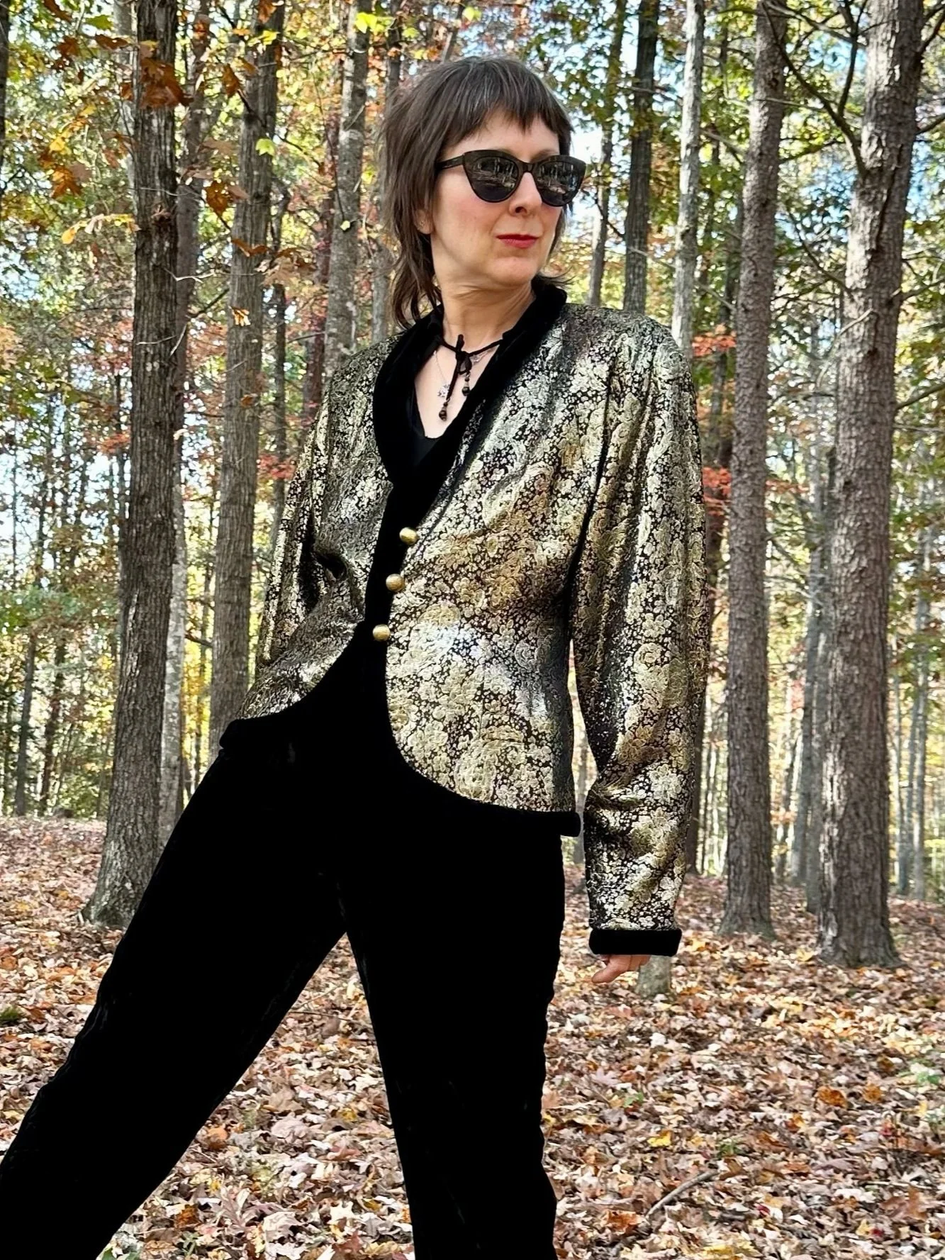 1980s Lanvin Gold Brocade Smoking Jacket — Noble Vintage Clothier